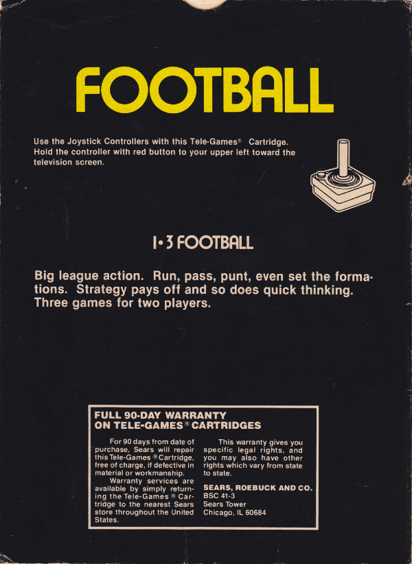 Football (Sears Tele-Games) - Atari 2600 [Pre-Owned] Video Games Sears   