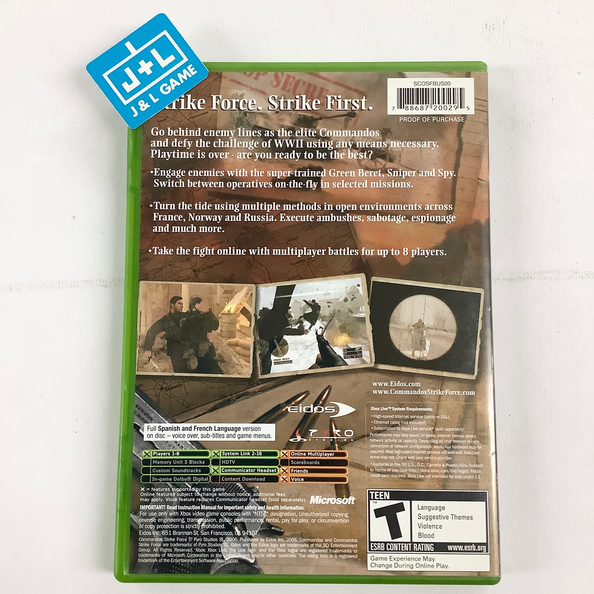 Commandos Strike Force - (XB) Xbox [Pre-Owned] Video Games Eidos Interactive   
