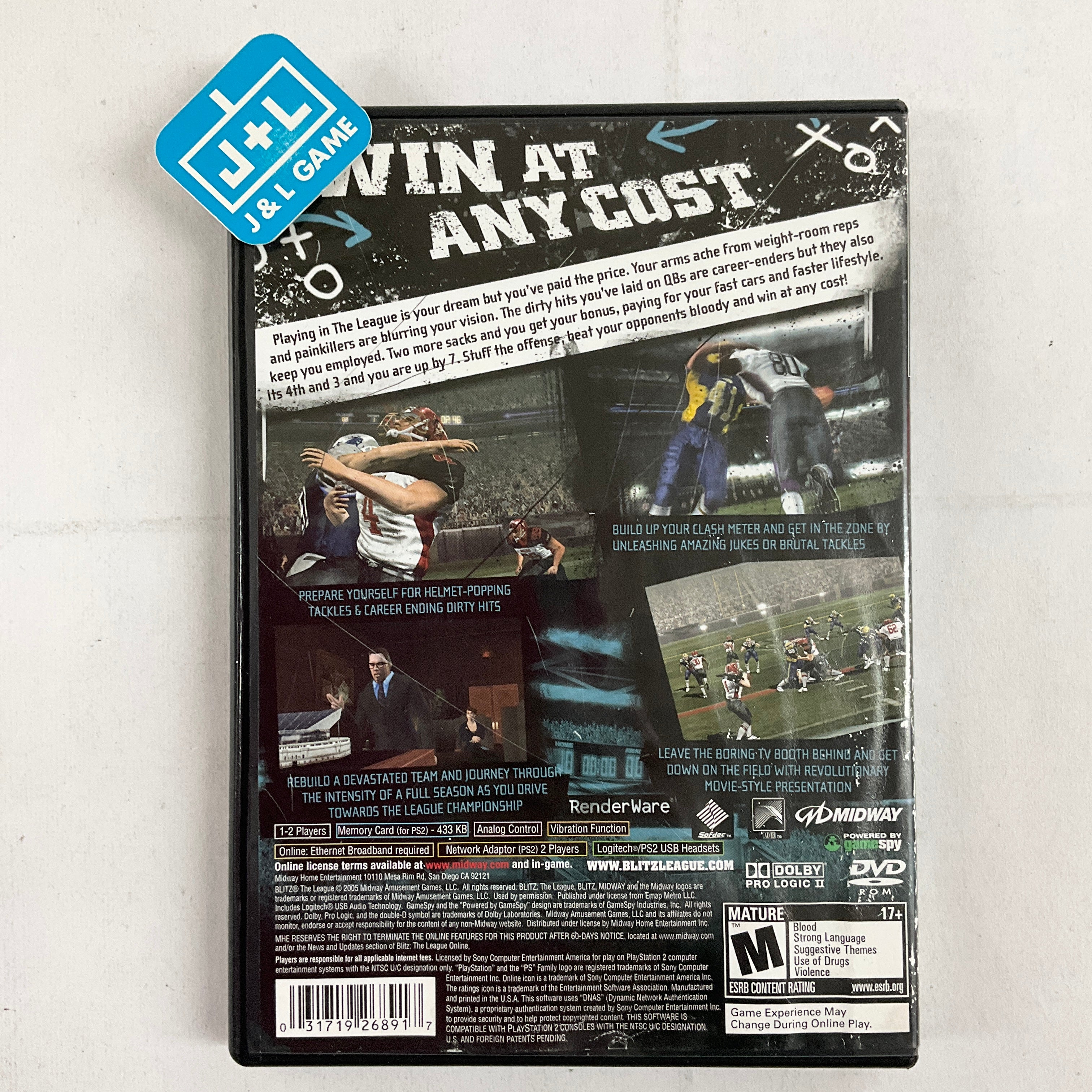 Blitz: The League - (PS2) PlayStation 2 [Pre-Owned] Video Games Midway   