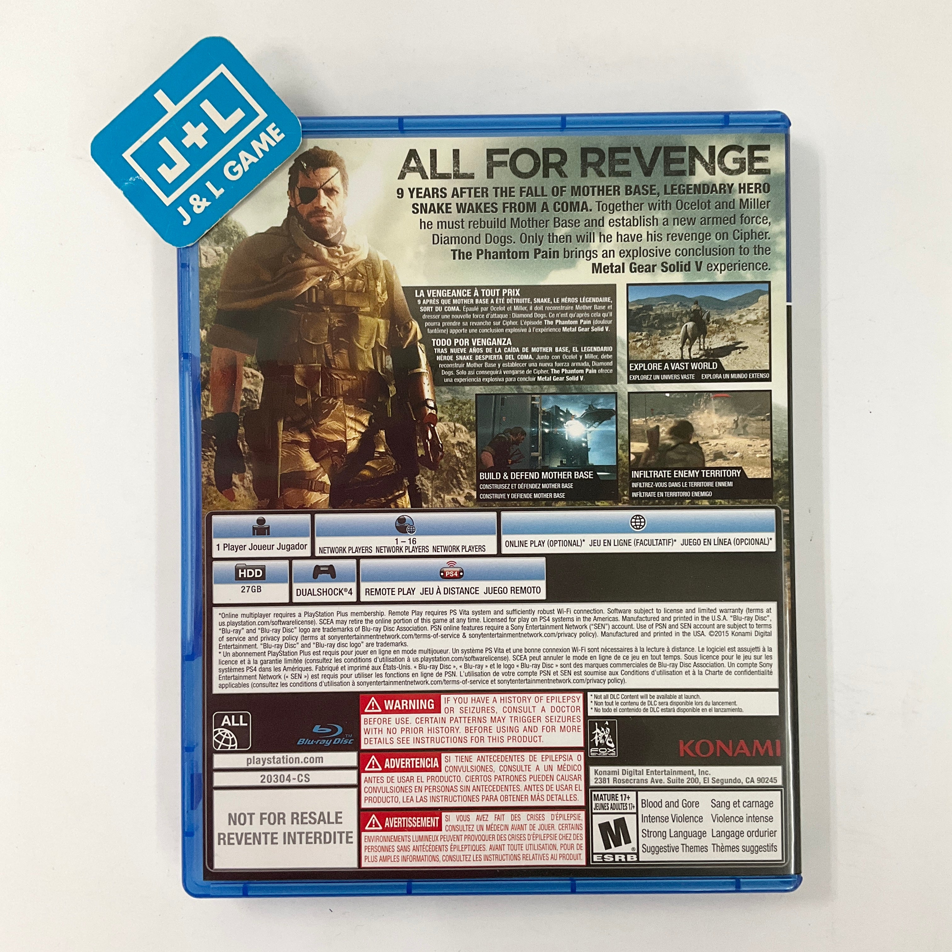 Metal Gear Solid V: The Phantom Pain (Collector's Edition) - (PS4) PlayStation 4 [Pre-Owned] Video Games Konami   