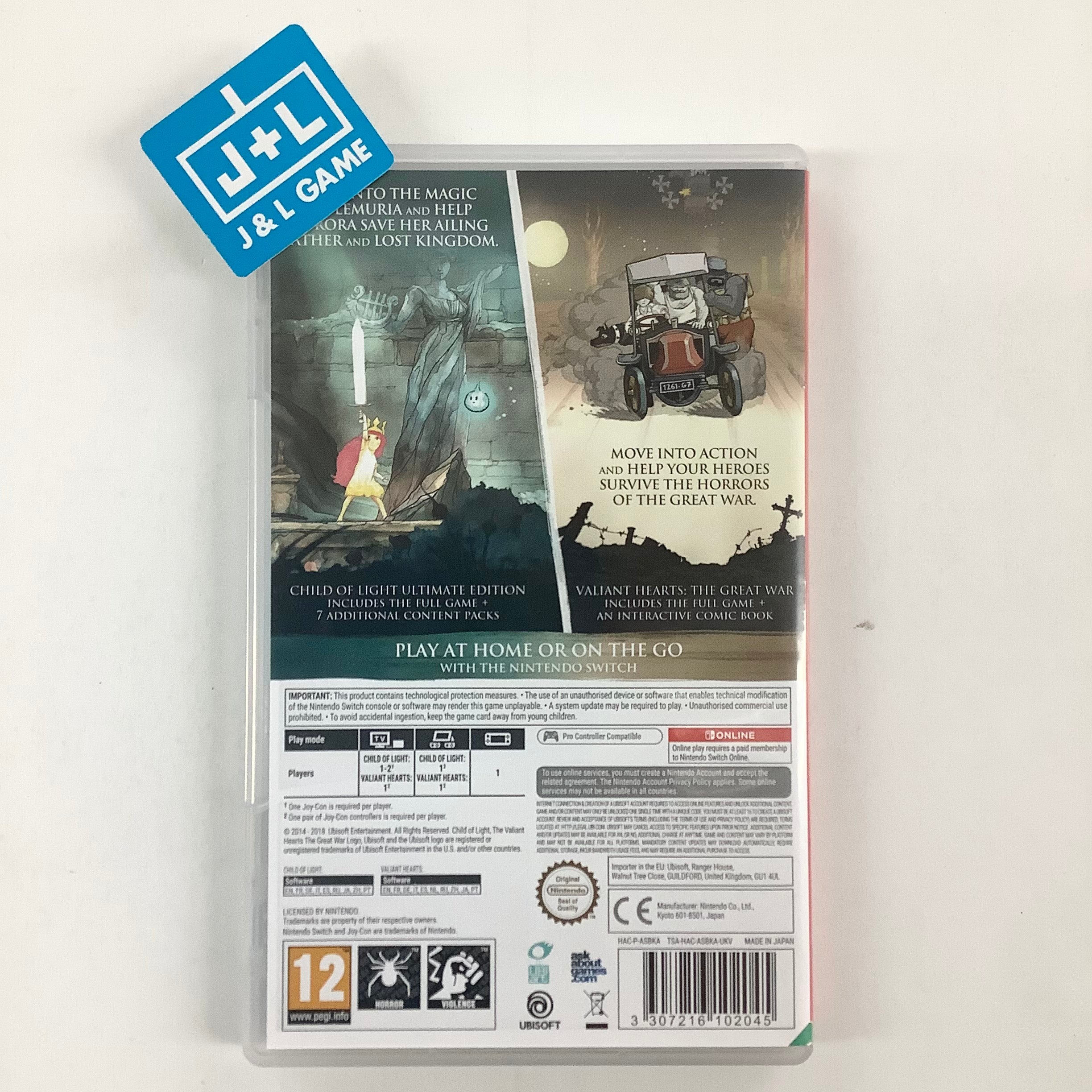 Child of Light Ultimate Edition + Valiant Hearts: The Great War - (NSW) Nintendo Switch [Pre-Owned] (European Import) Video Games Ubisoft   