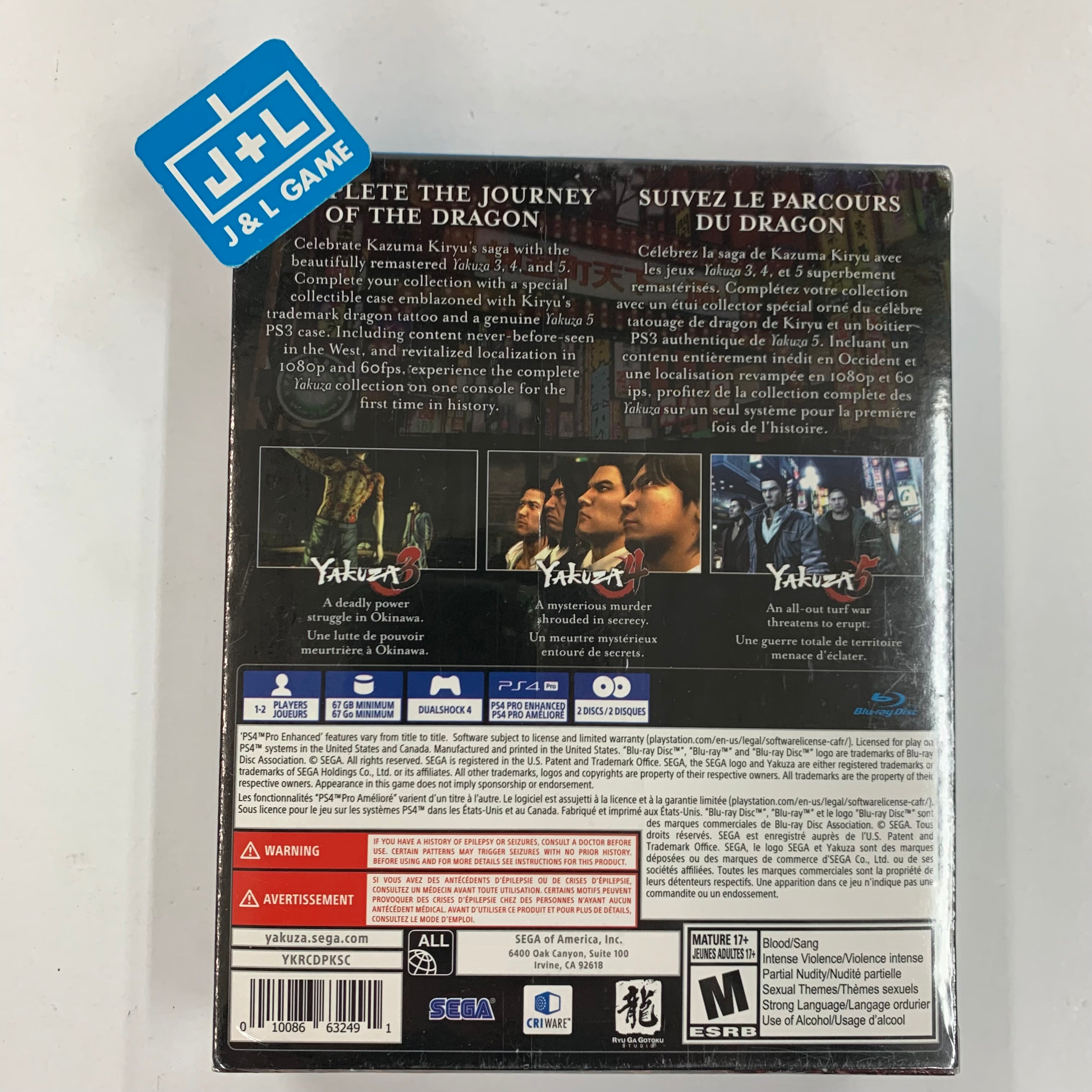 Yakuza Remastered Collection - Day 1 Edition - (PS4) PlayStation 4 Video Games SEGA   