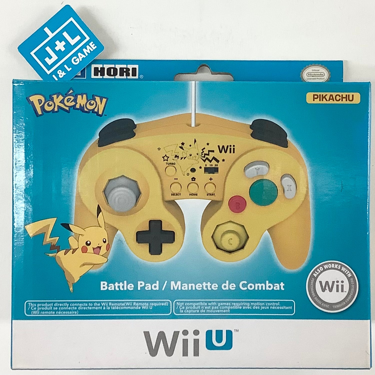 HORI Battle Pad with Turbo ( Pikachu ) - Nintendo Wii U Accessories HORI   