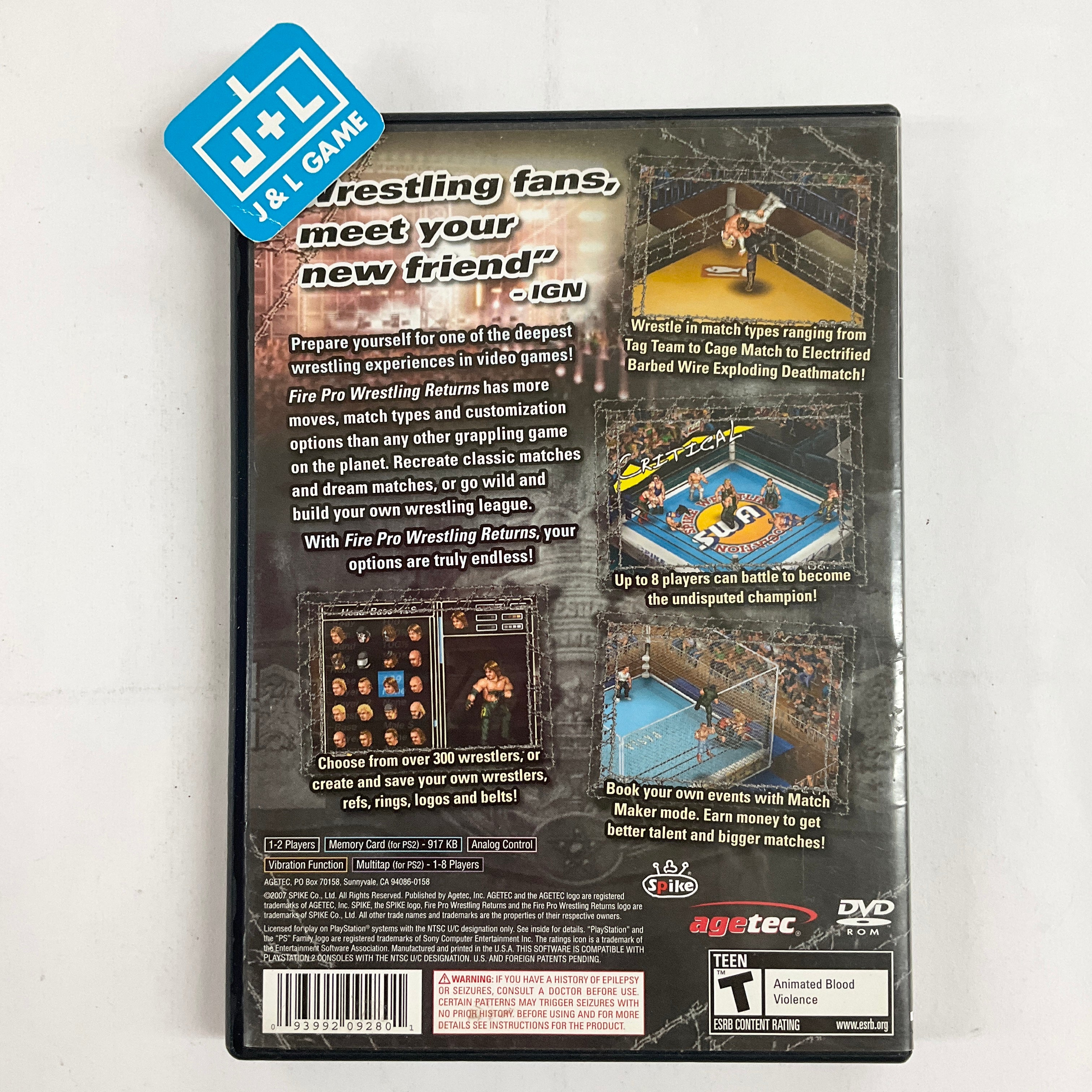 Fire Pro Wrestling Returns - (PS2) PlayStation 2 [Pre-Owned] Video Games Agetec   