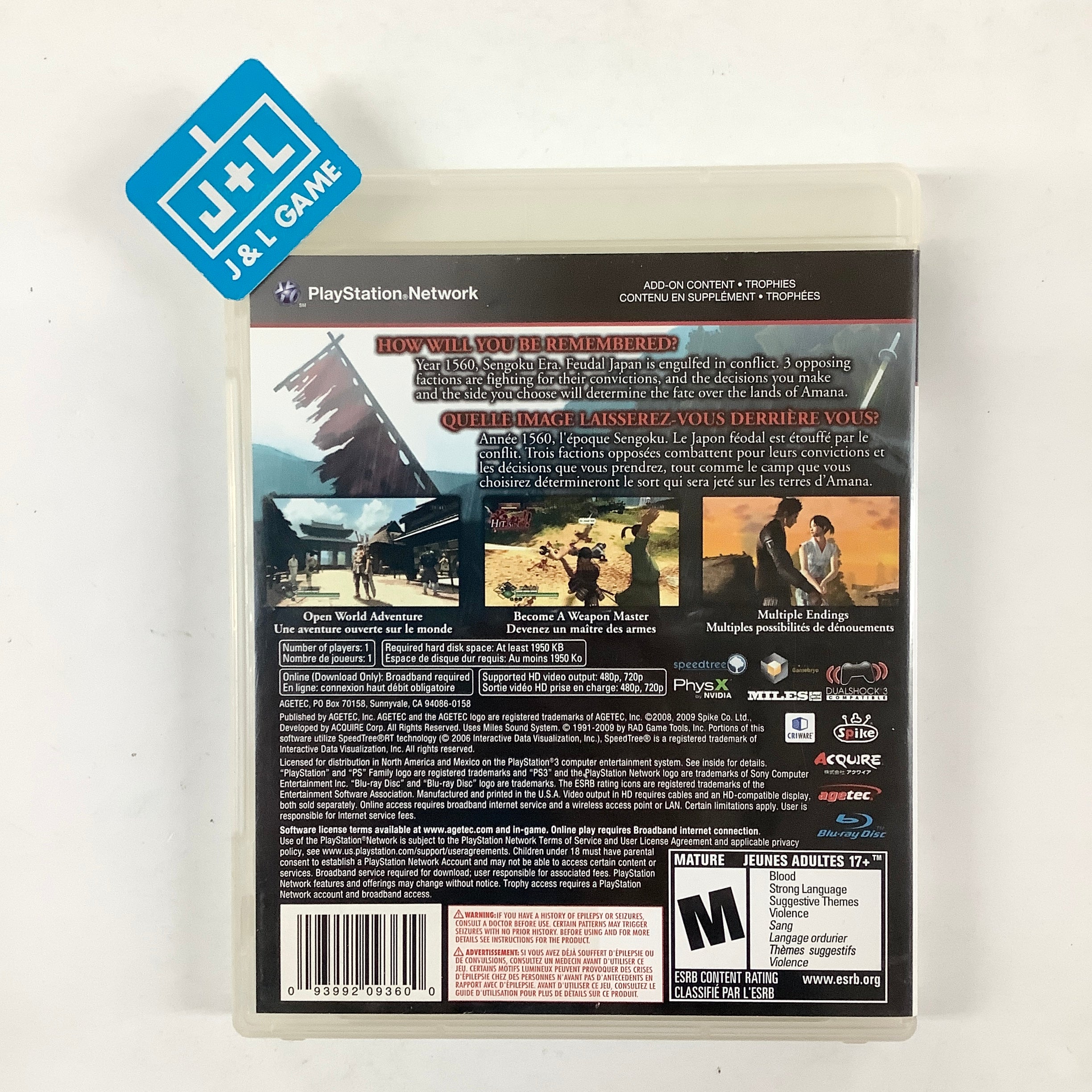 Way of the Samurai 3 - (PS3) Playstation 3 [Pre-Owned] Video Games Agetec   