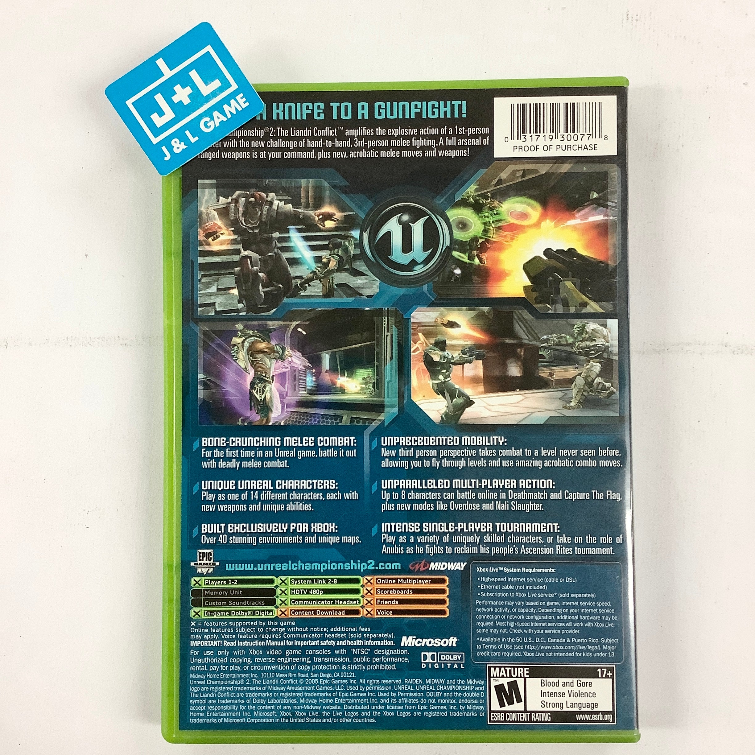Unreal Championship 2: The Liandri Conflict - (XB) Xbox [Pre-Owned] Video Games Midway   