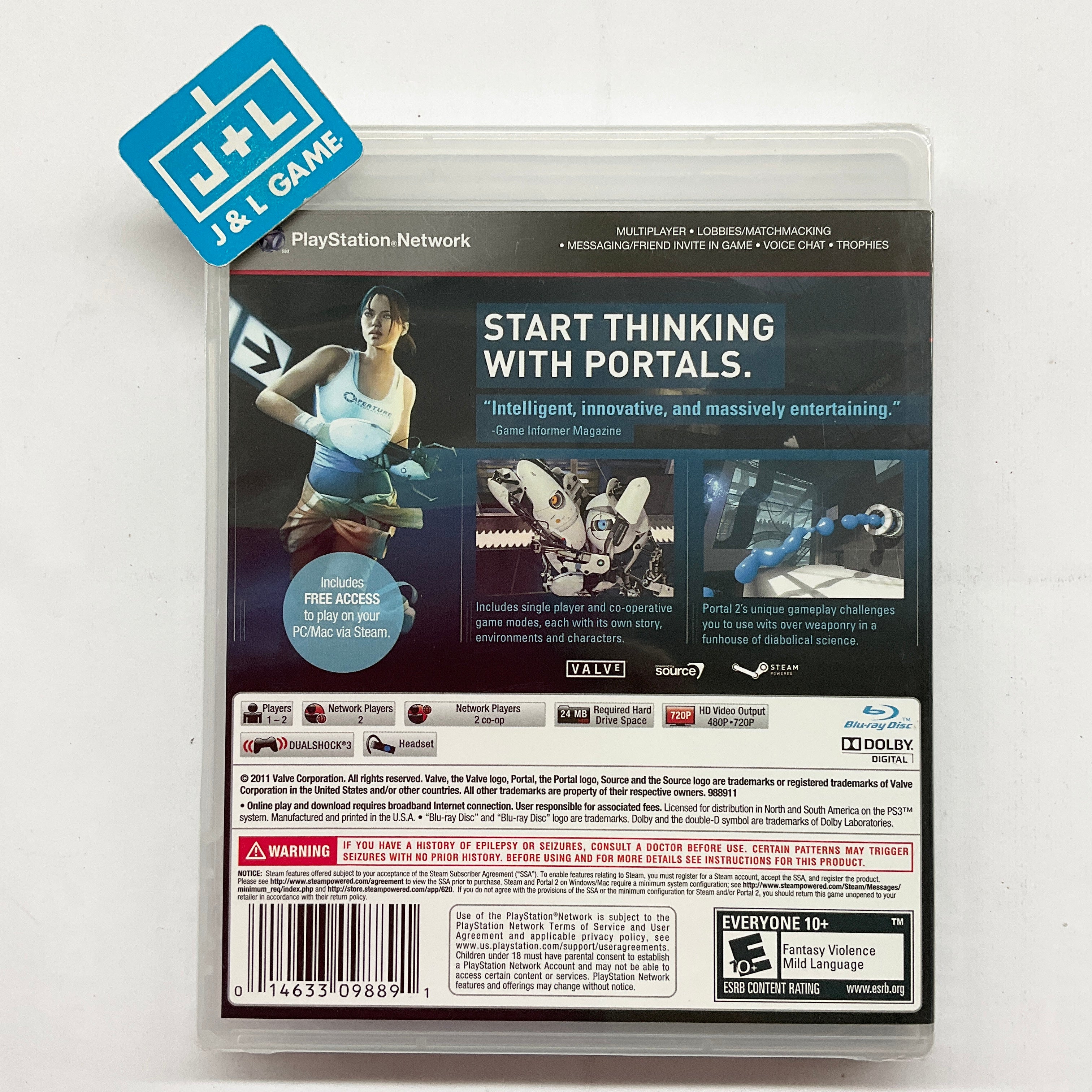 Portal 2 - (PS3) PlayStation 3 Video Games Valve Software   