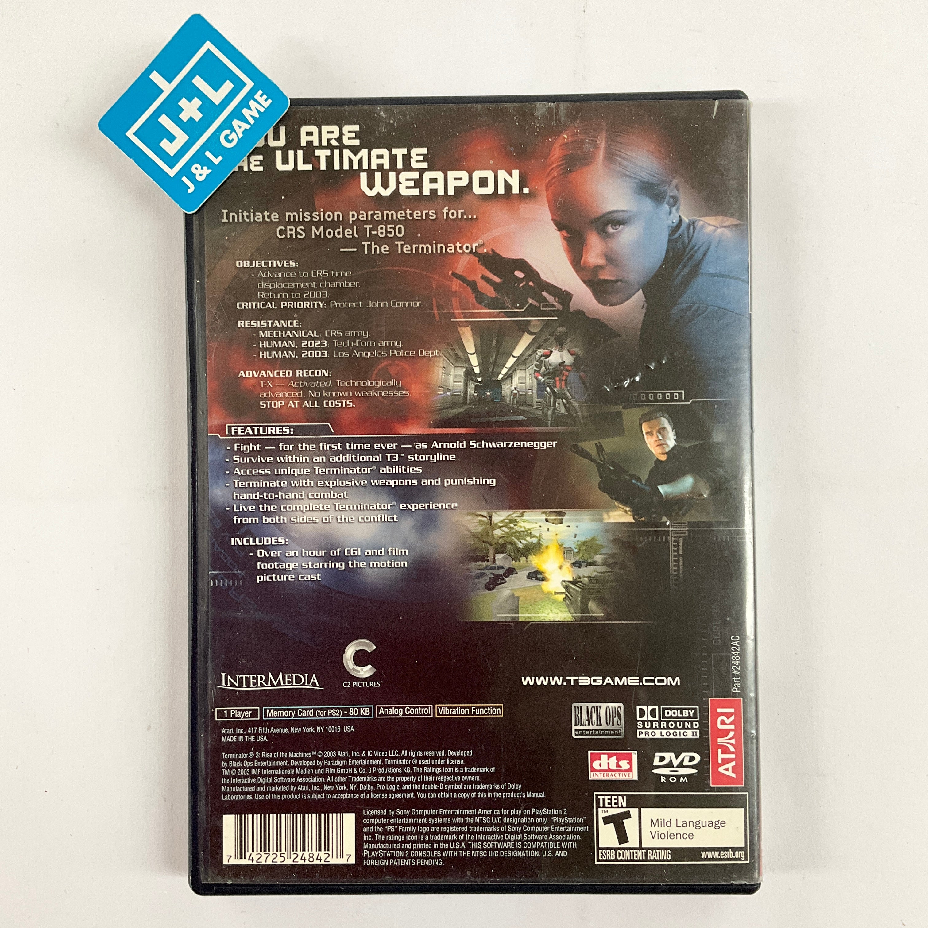 Terminator 3: Rise of the Machines - (PS2) PlayStation 2 [Pre-Owned] Video Games Atari SA   