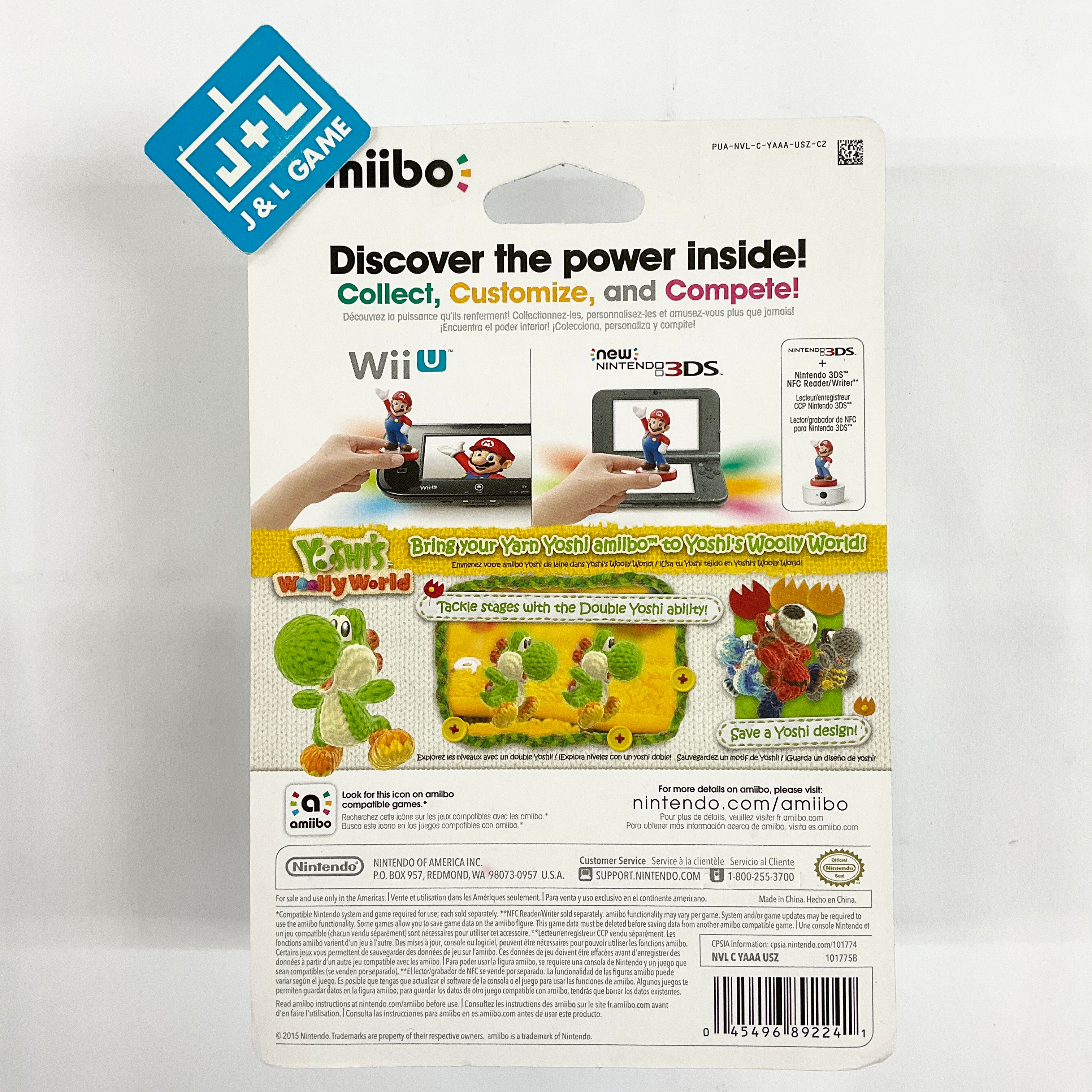 Green Yarn Yoshi (Yoshi's Woolly World) - Nintendo WiiU Amiibo Amiibo Nintendo   