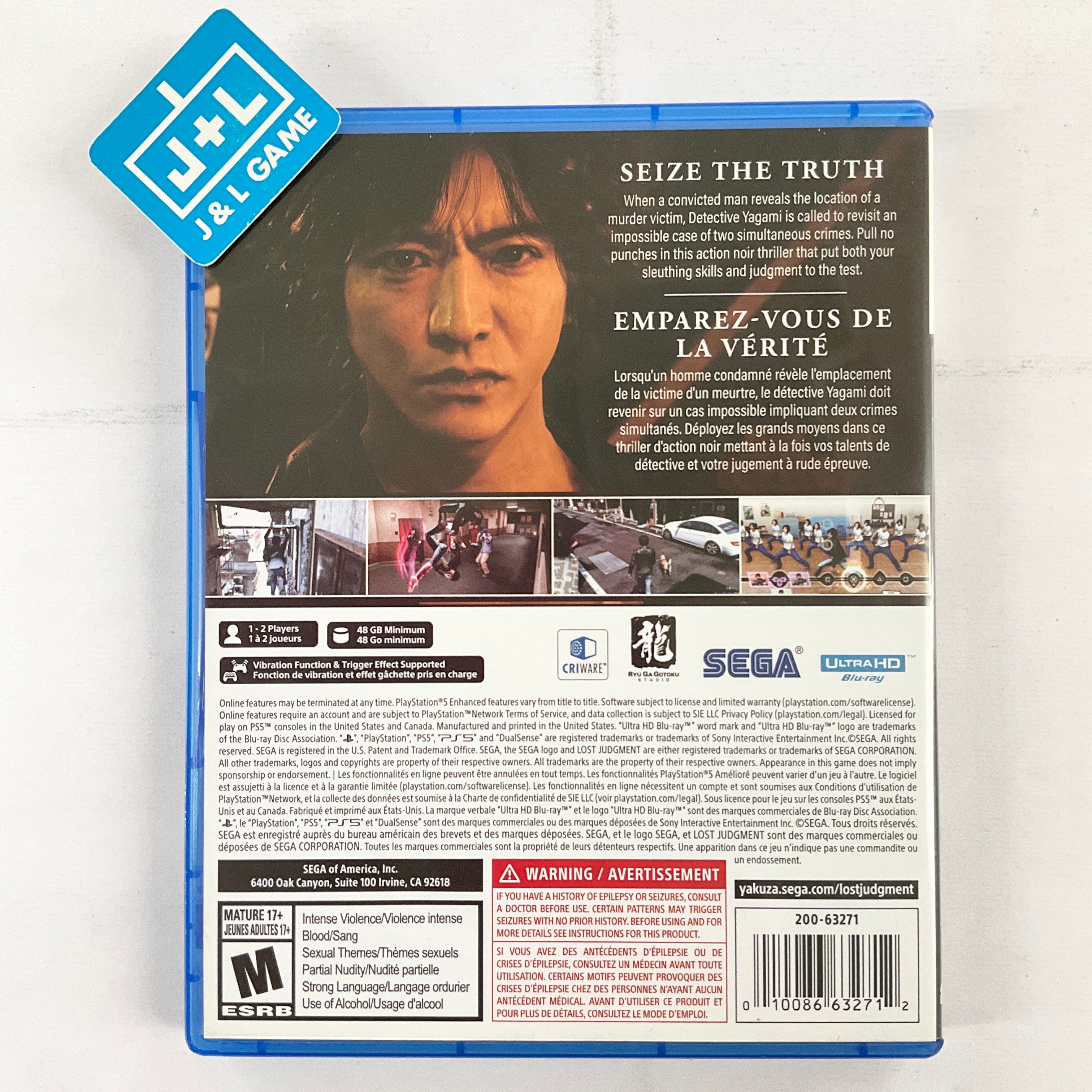 Lost Judgment - (PS5) PlayStation 5 [UNBOXING] Video Games SEGA   