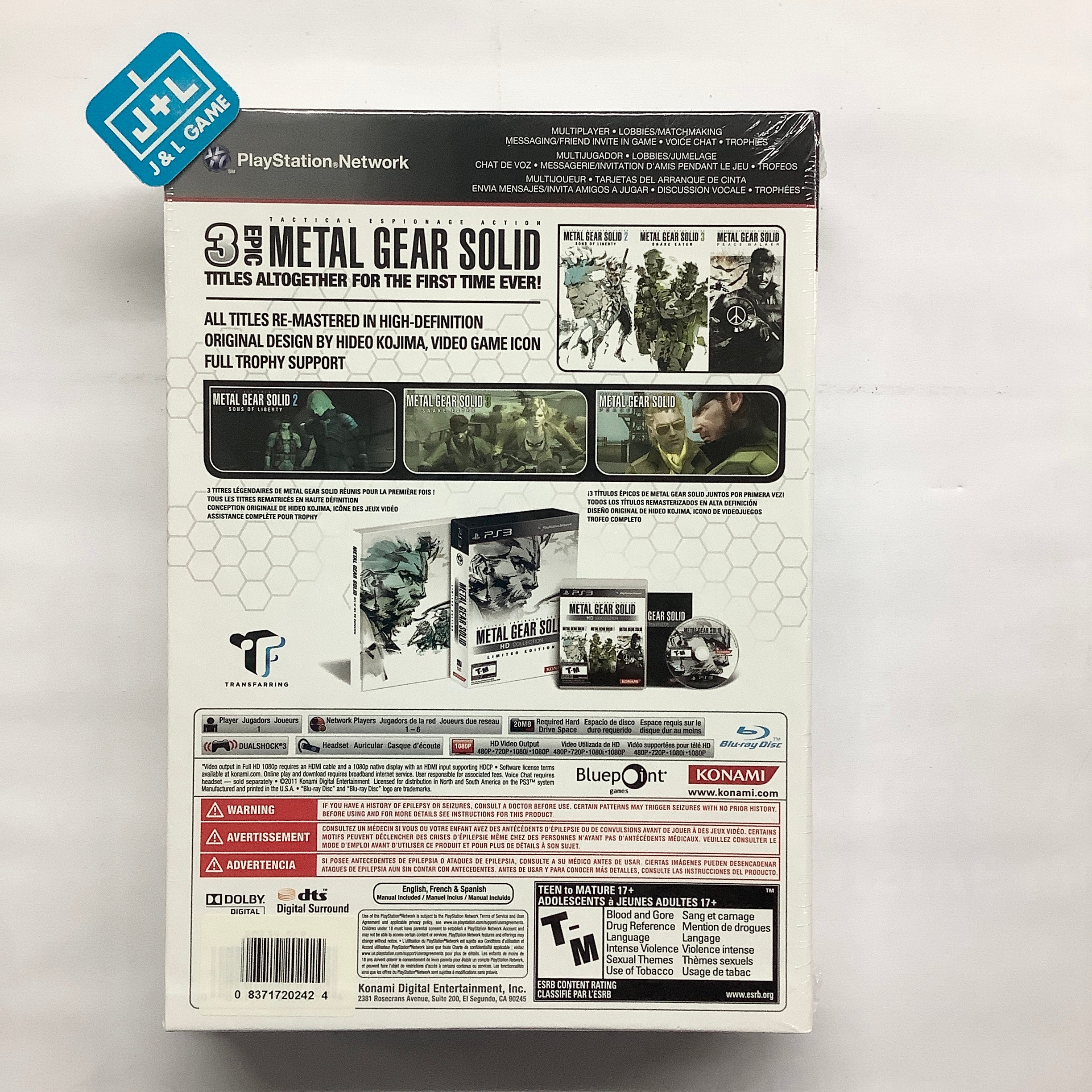 Metal Gear Solid HD Collection (Limited Edition) - (PS3) Playstation 3 Video Games Konami   