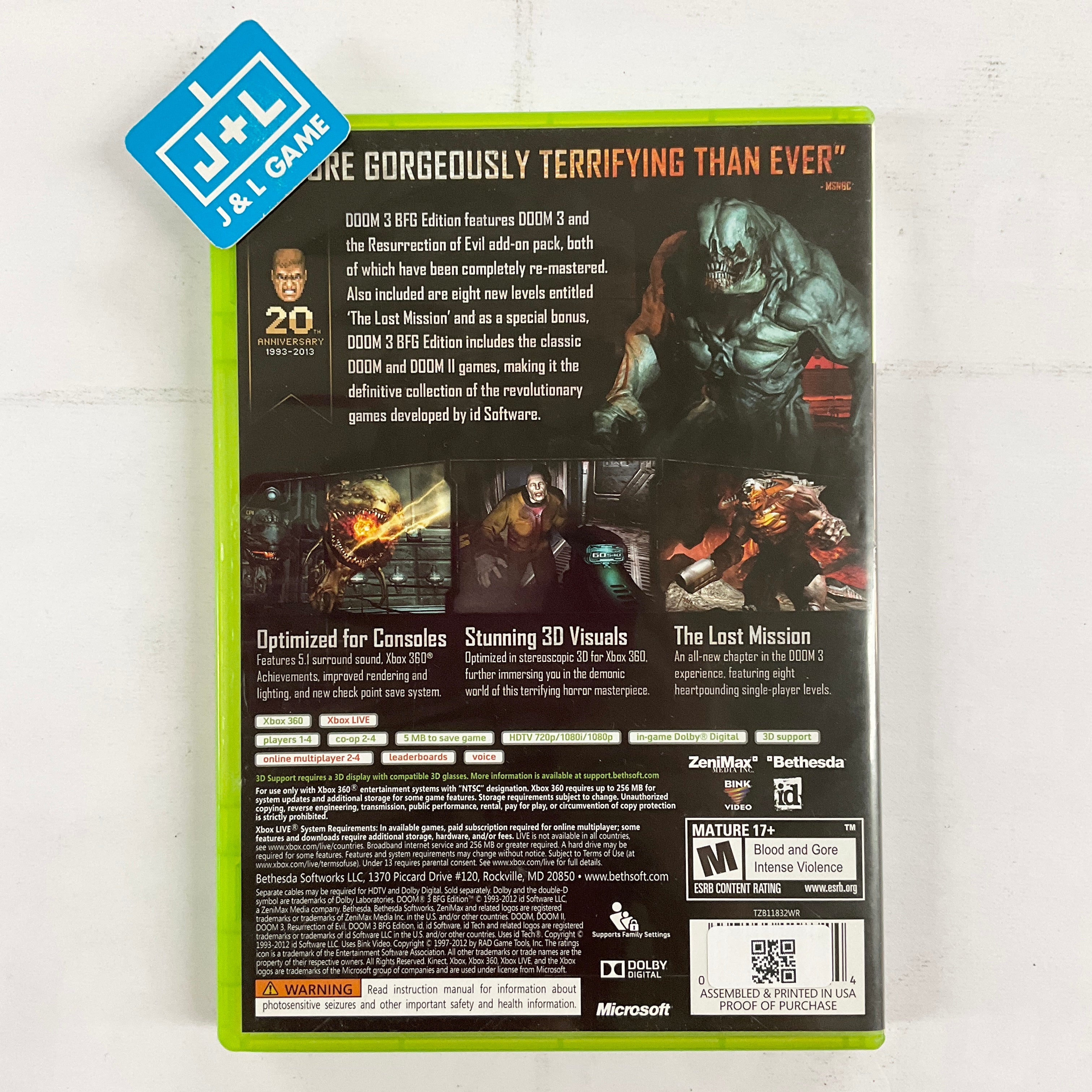 Doom 3 BFG Edition - Xbox 360 [Pre-Owned] | J&L Game