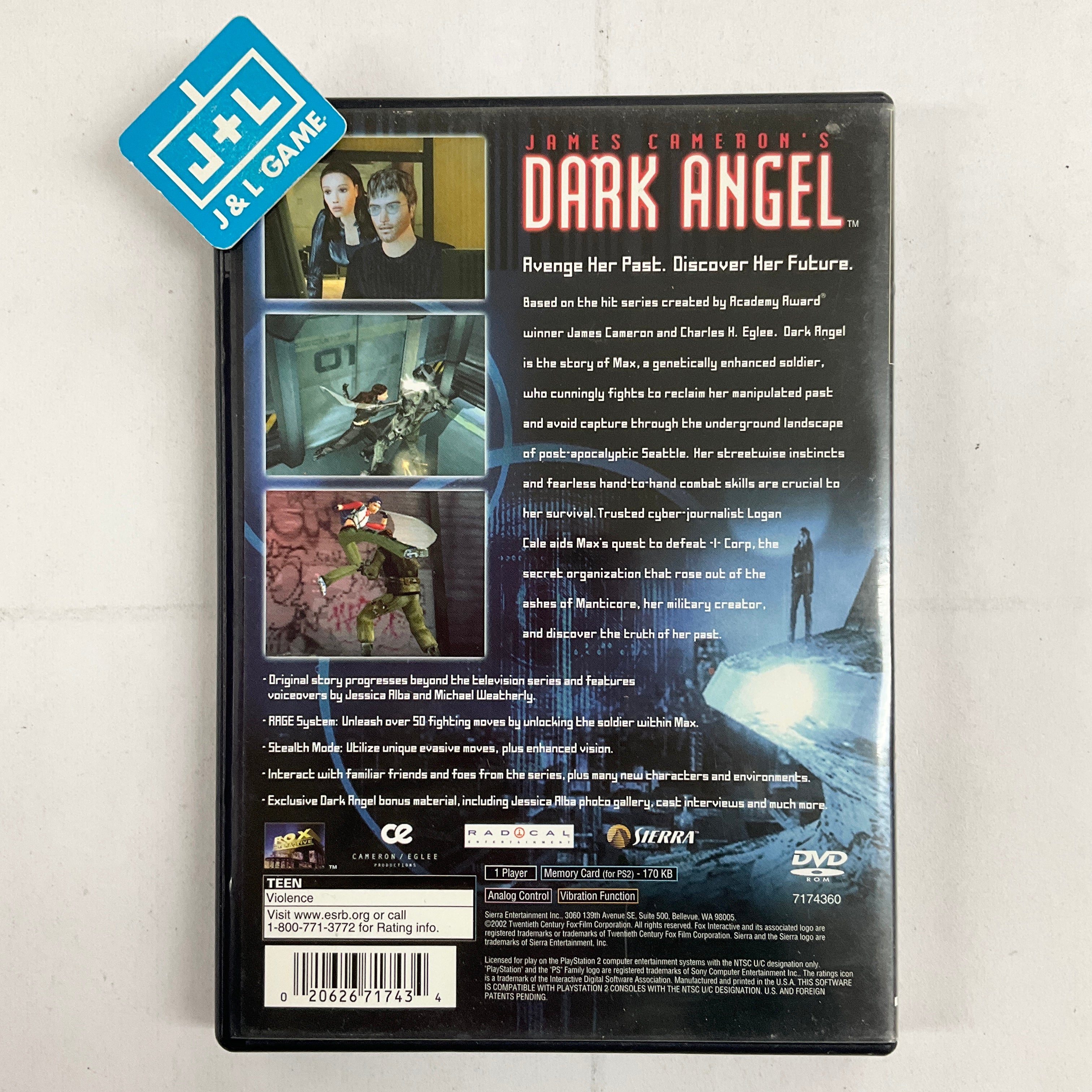 James Cameron's Dark Angel - (PS2) PlayStation 2 [Pre-Owned] Video Games Sierra Entertainment   