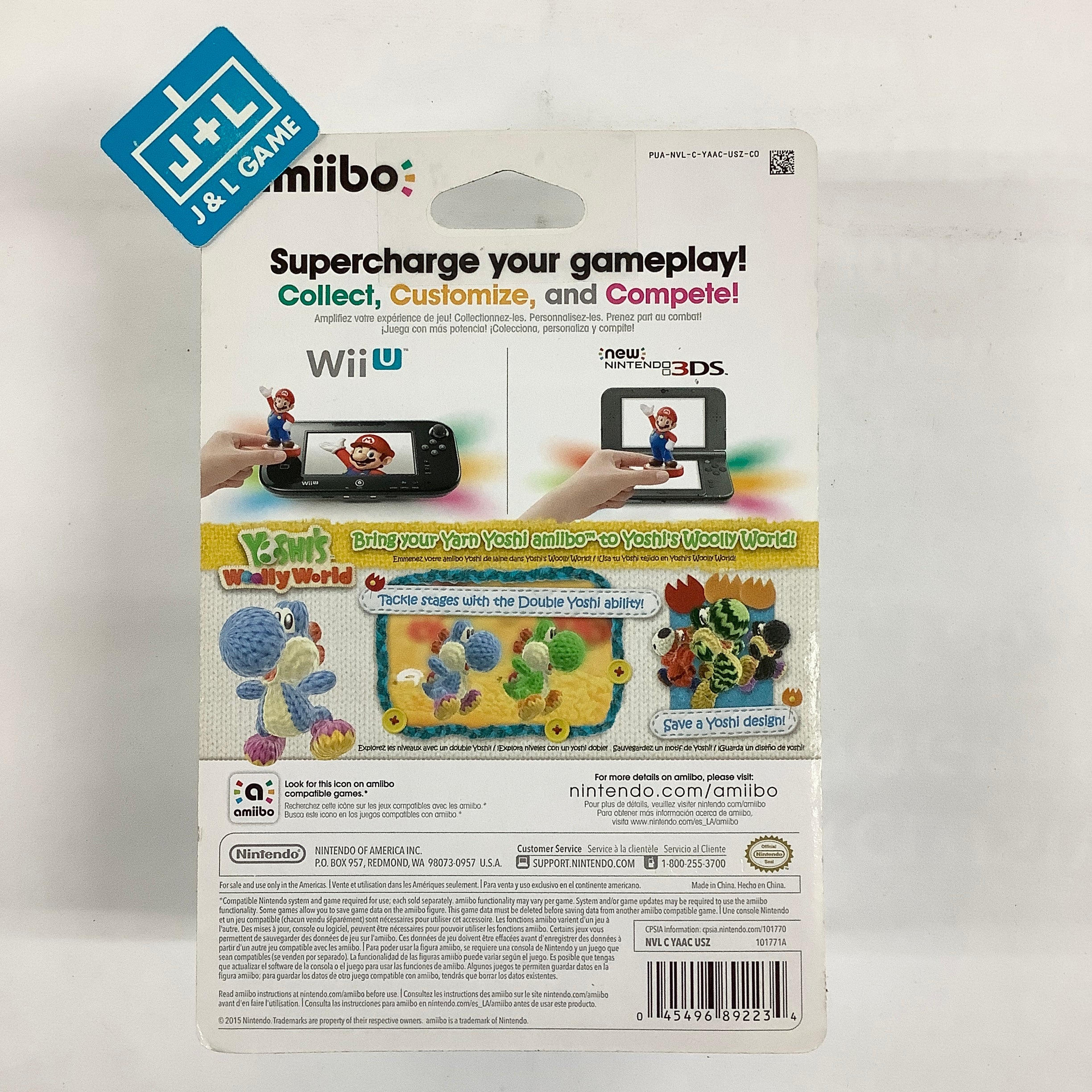 Light Blue Yarn Yoshi (Yoshi's Woolly World) - Nintendo WiiU Amiibo Amiibo Nintendo   