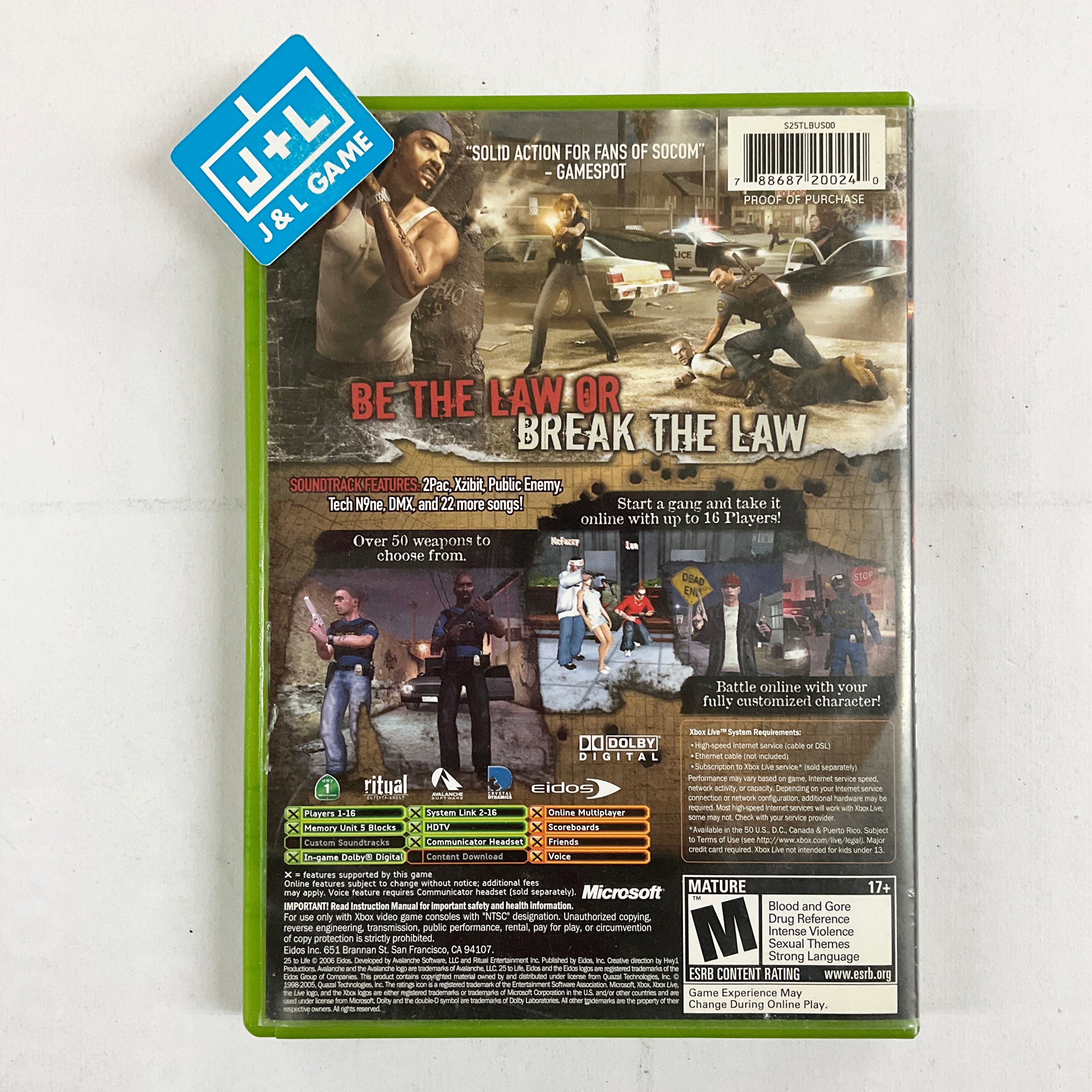 25 to Life - (XB) Xbox [Pre-Owned] | J&L Game