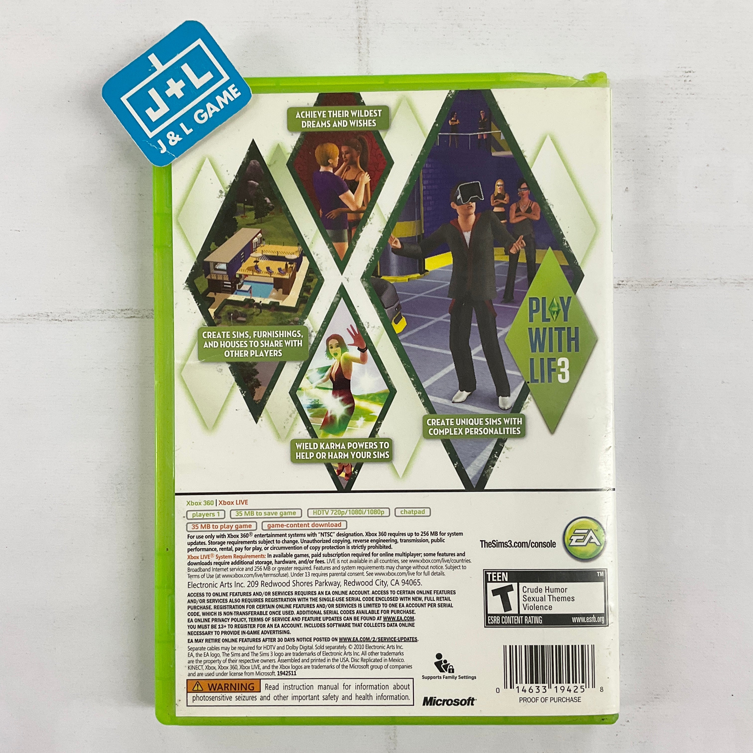 The Sims 3 - Xbox 360 [Pre-Owned] Video Games Electronic Arts   
