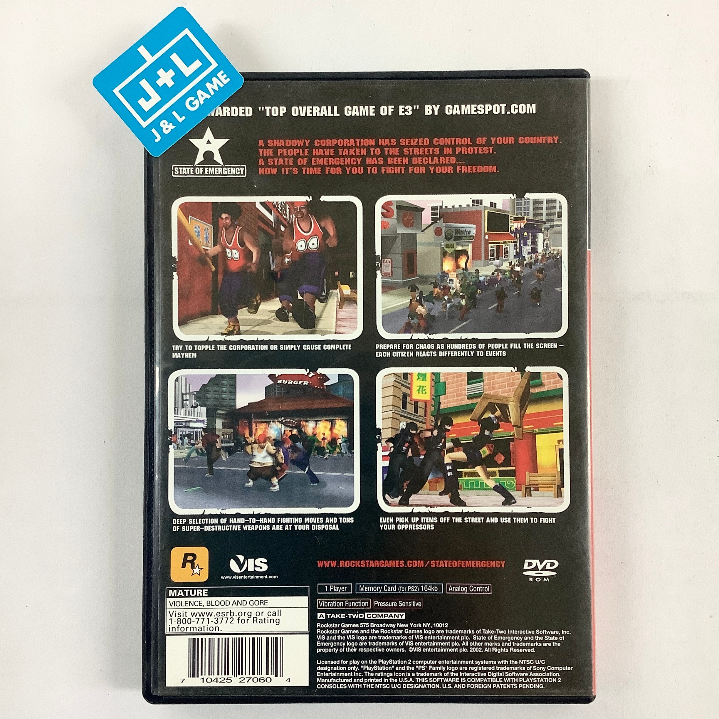 State of Emergency - (PS2) PlayStation 2 [Pre-Owned] Video Games Rockstar Games   