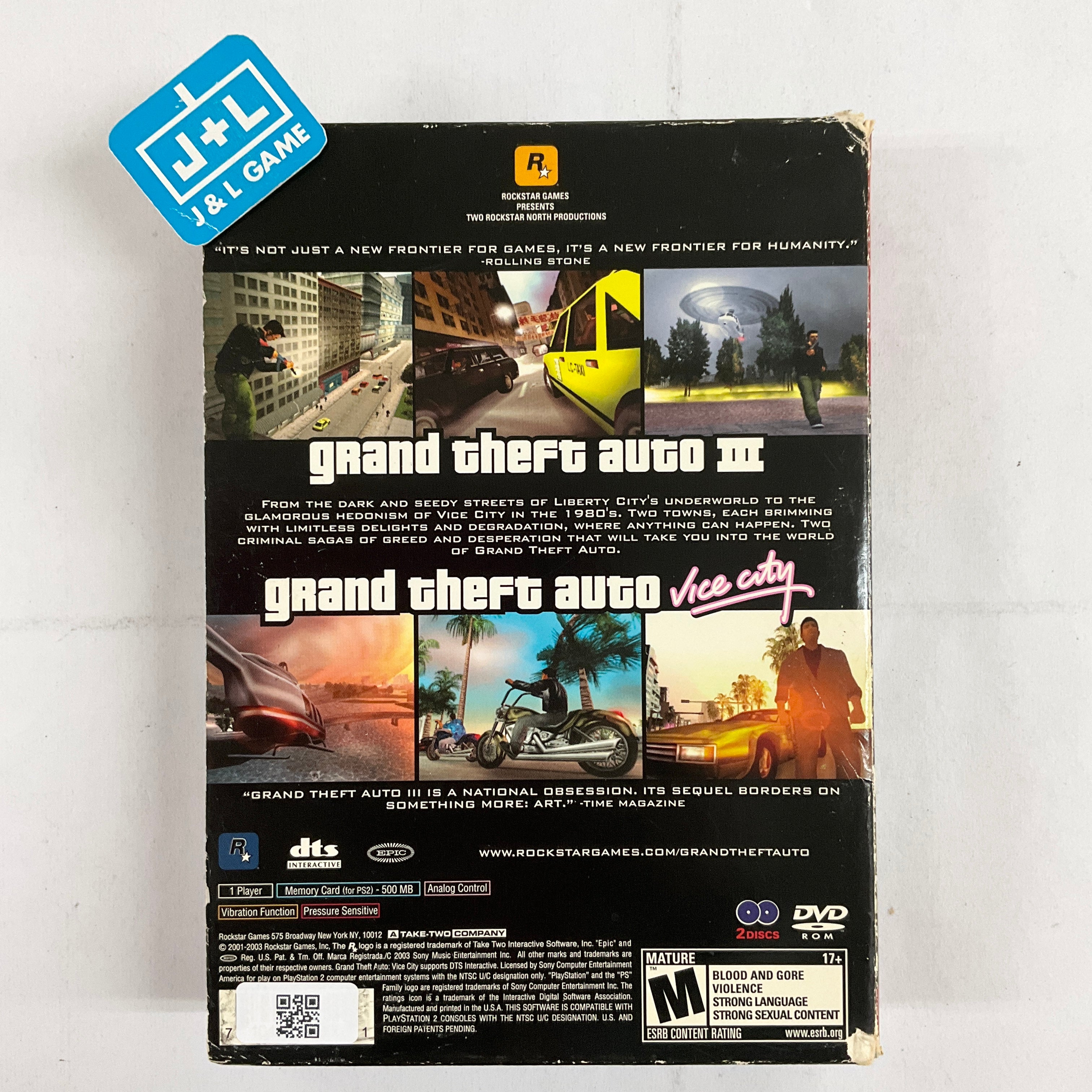 Grand Theft Auto Double Pack (Greatest Hits) - (PS2) PlayStation 2 [Pre-Owned] Video Games Rockstar Games   