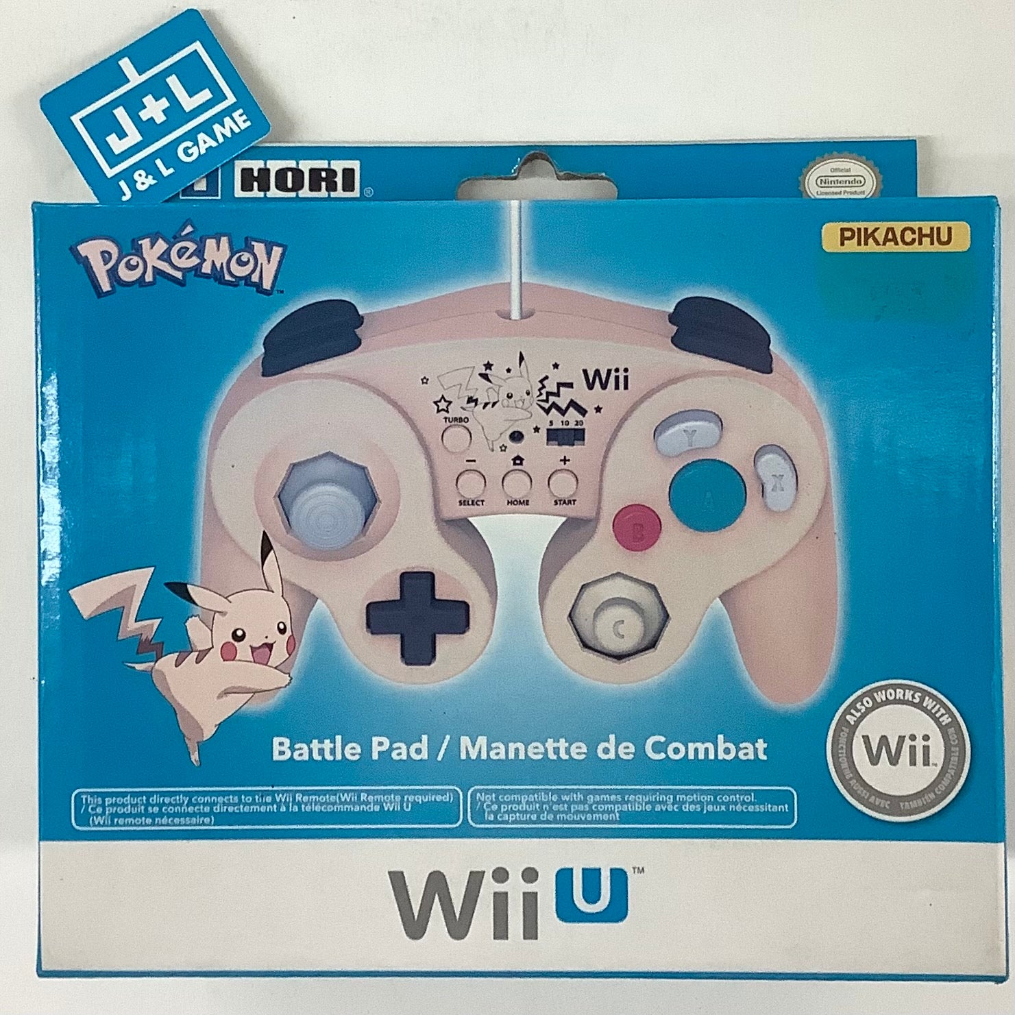 HORI Battle Pad with Turbo (Pikachu) - Nintendo Wii U Accessories HORI   
