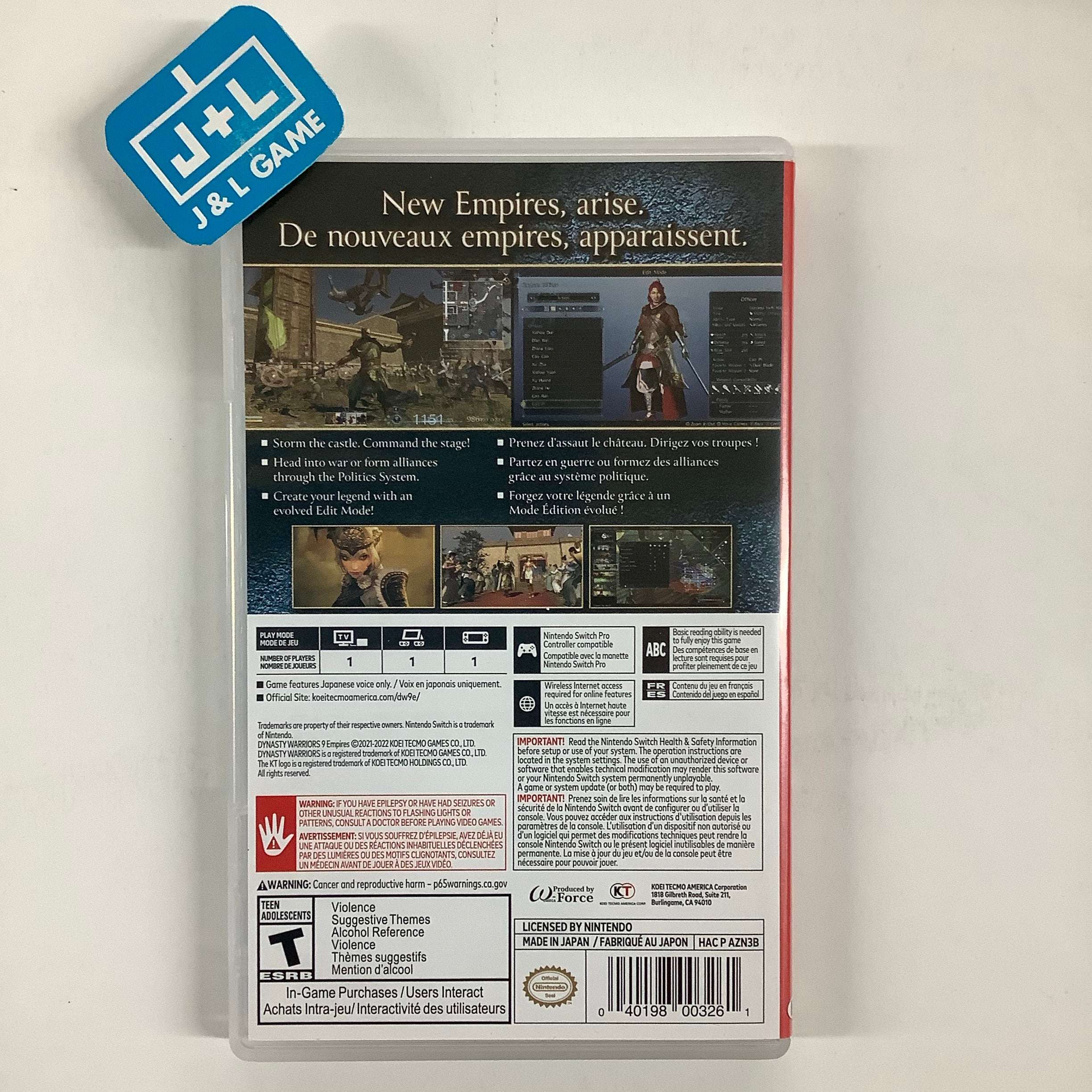 Dynasty Warriors 9 Empires - (NSW) Nintendo Switch [UNBOXING] Video Games Koei Tecmo Games   