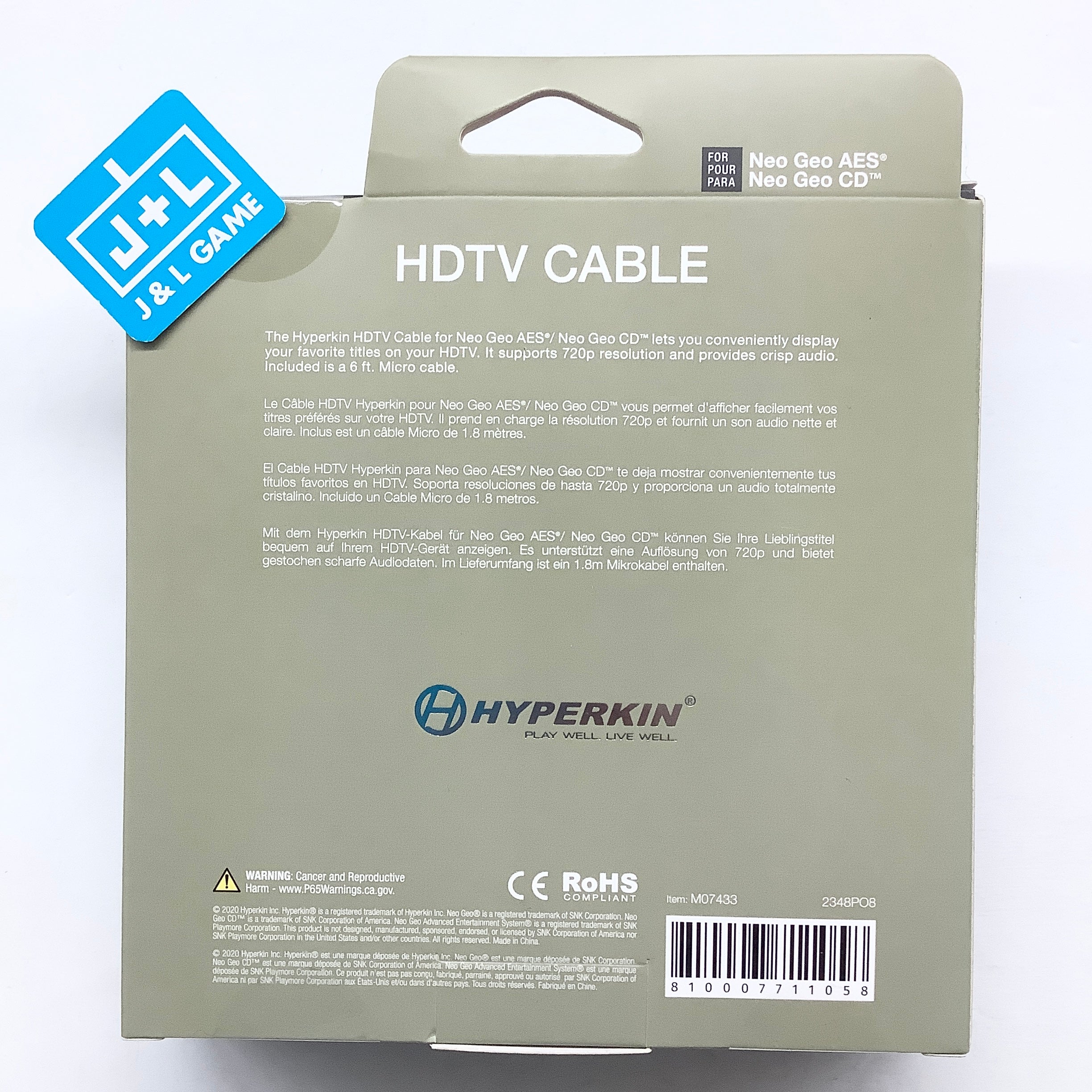 Hyperkin Hdtv Cable for Neo Geo Aes/ Neo Geo CD/Neo Geo CDZ - SNK NeoGeo Accessories Hyperkin   