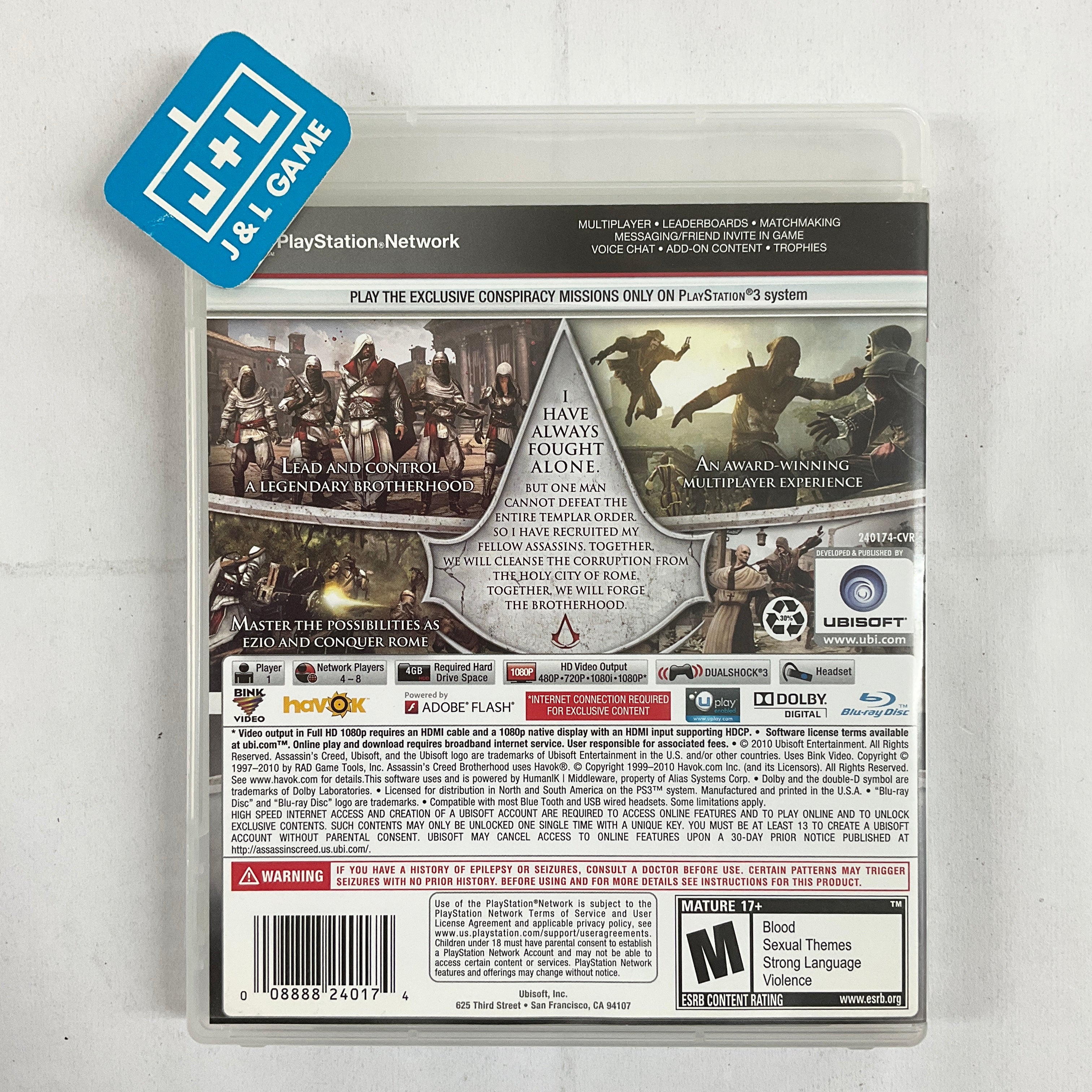 Assassin's Creed: Brotherhood - (PS3) PlayStation 3 [Pre-Owned] Video Games Ubisoft   