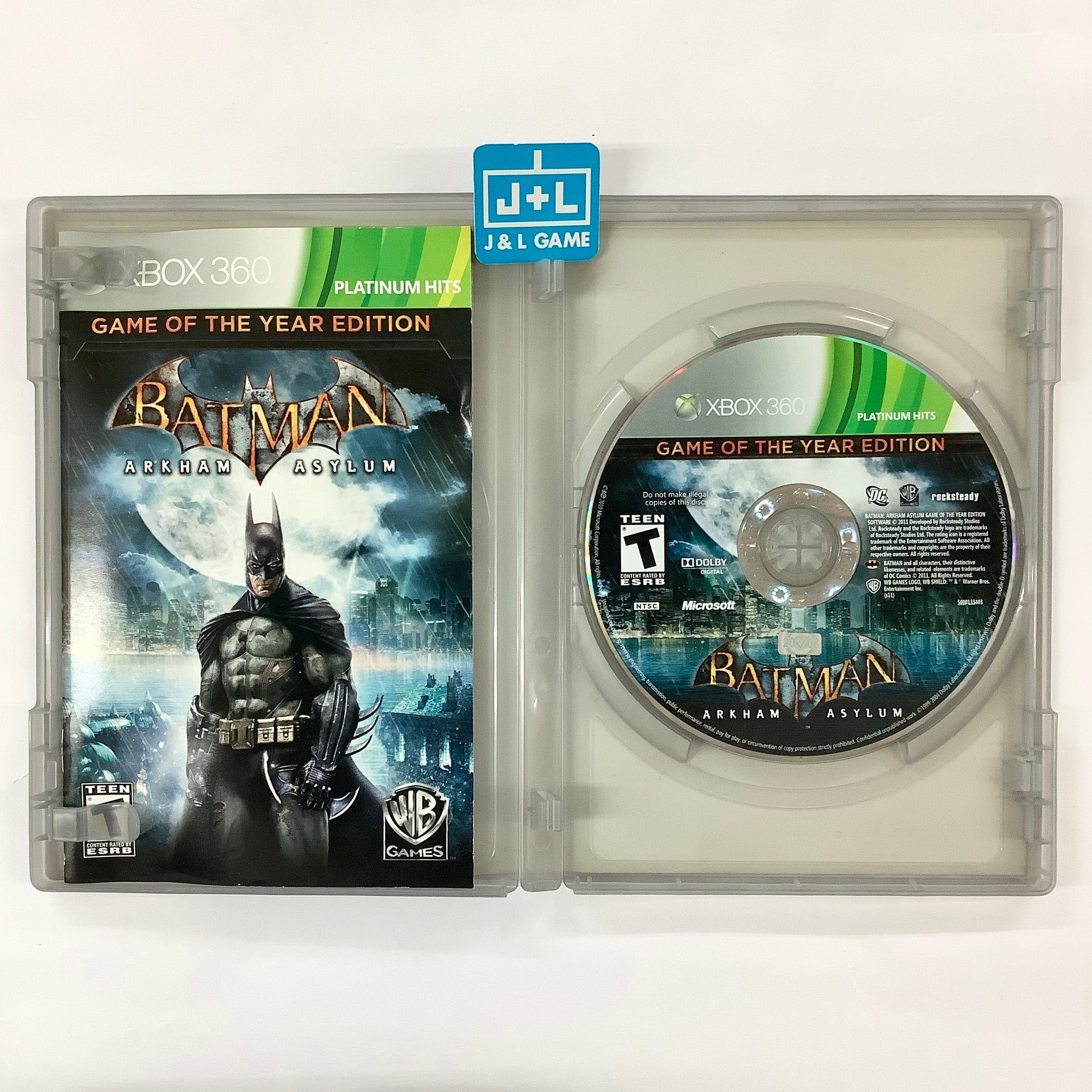 Batman: Arkham Asylum - Game of the Year Edition (Platinum Hits) - Xbox 360 [Pre-Owned] Video Games Warner Bros. Interactive Entertainment   