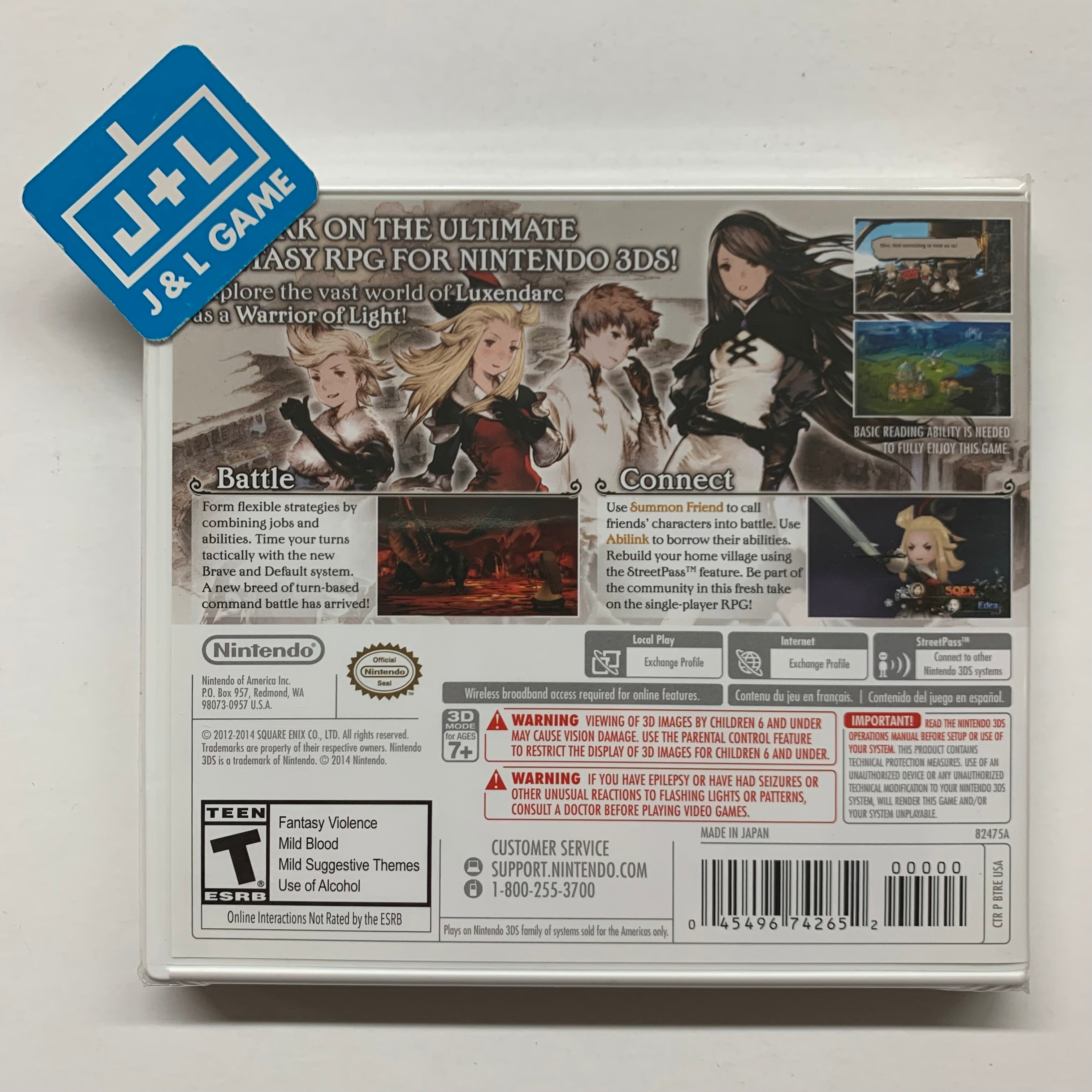 Bravely Default - Nintendo 3DS Video Games Square Enix   