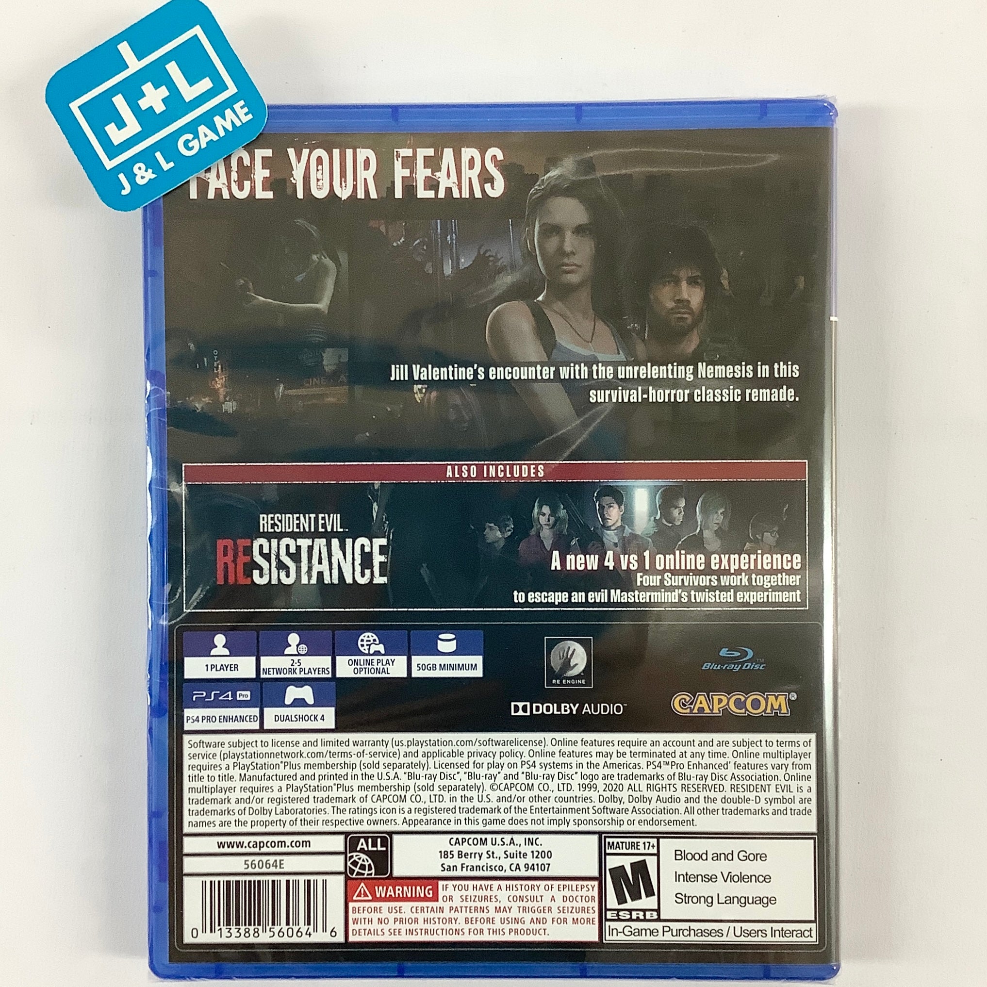 Resident Evil 3 - (PS4) PlayStation 4 Video Games Capcom   