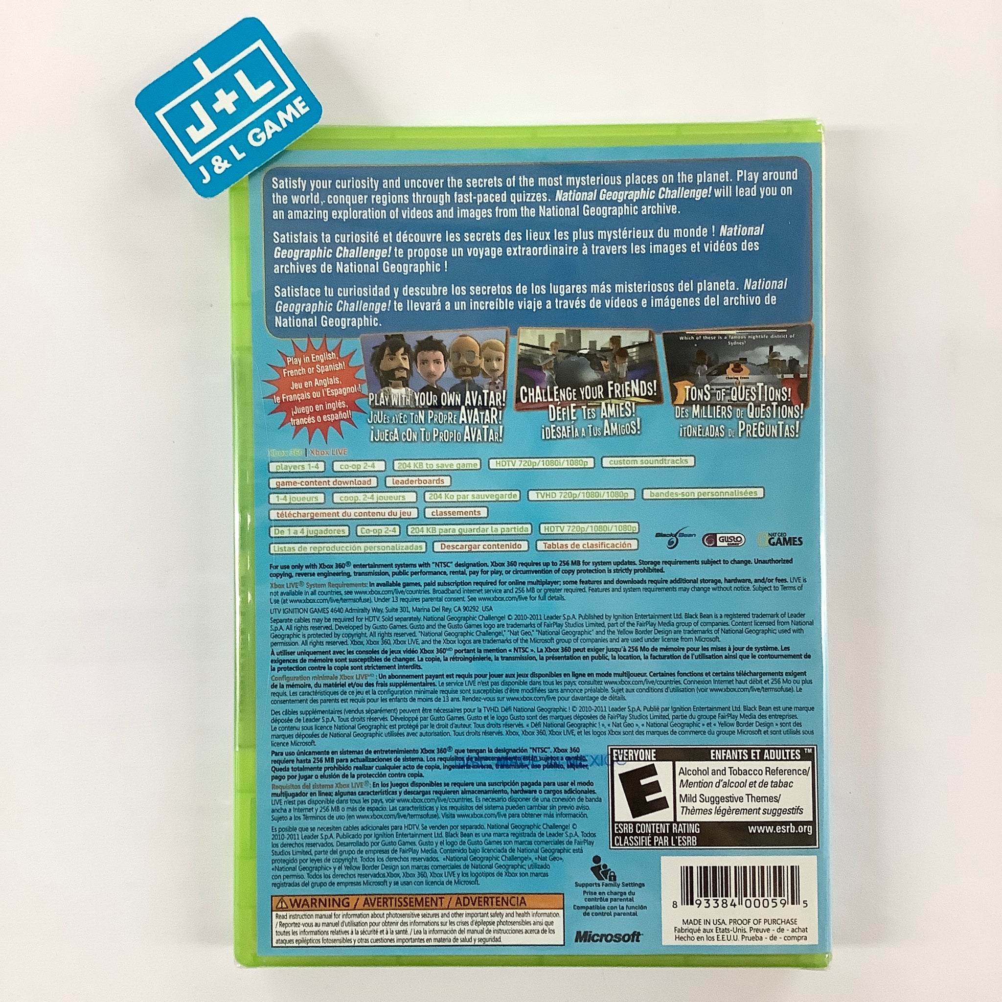 National Geographic Challenge! Xbox 360 J&L Video Games New York City