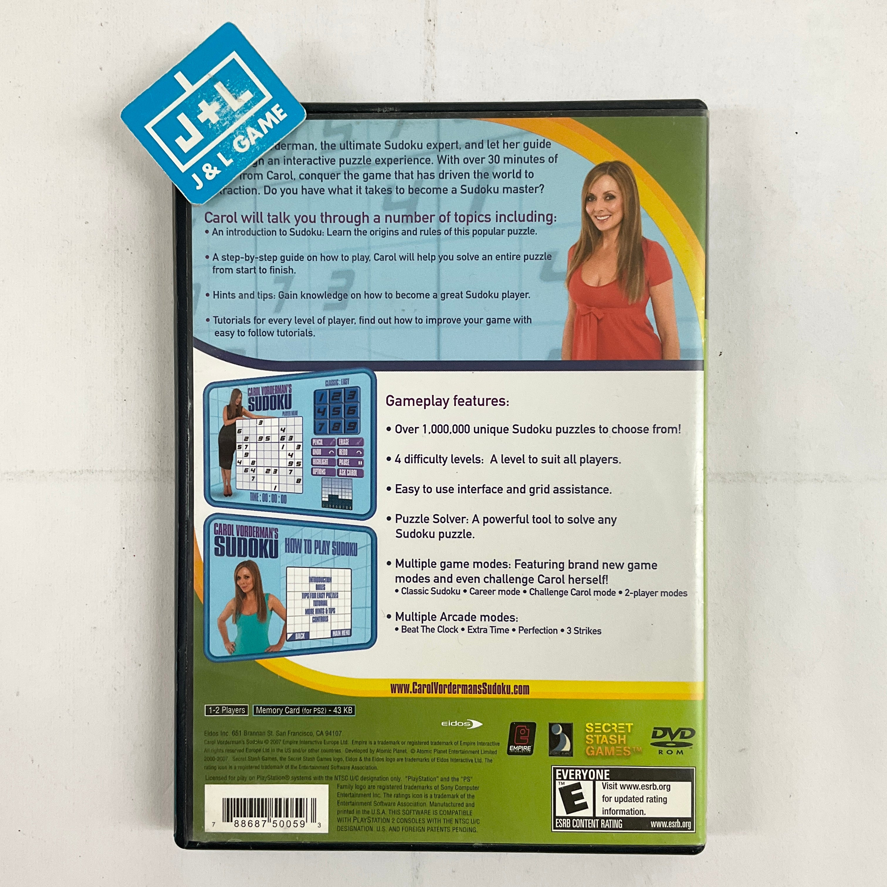 Carol Vorderman's Sudoku - (PS2) PlayStation 2 [Pre-Owned] Video Games Eidos Interactive   