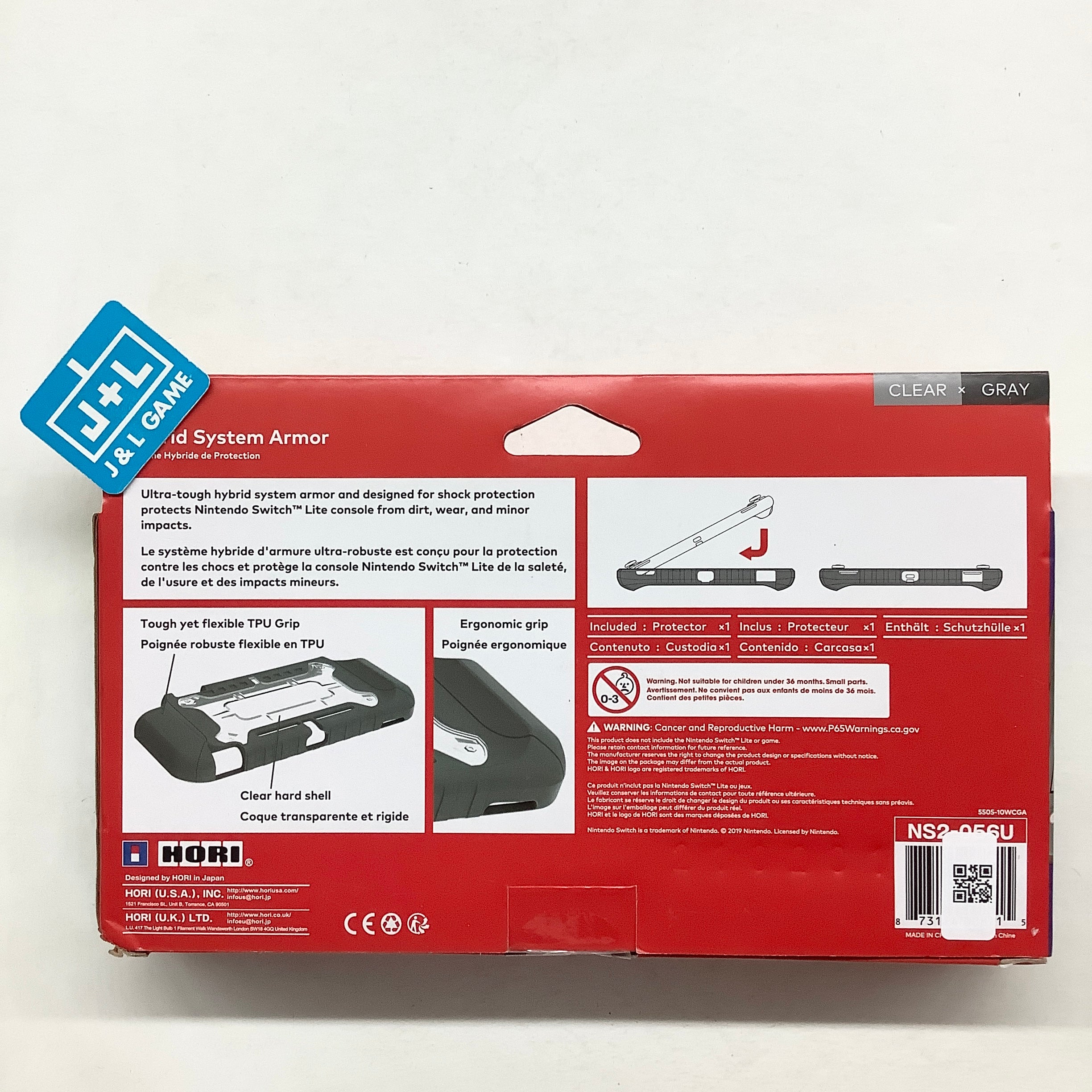 HORI Nintendo Switch Lite Hybrid System Armor (Gray) - (NSW) Nintendo Switch (European Import) Accessories Hori   