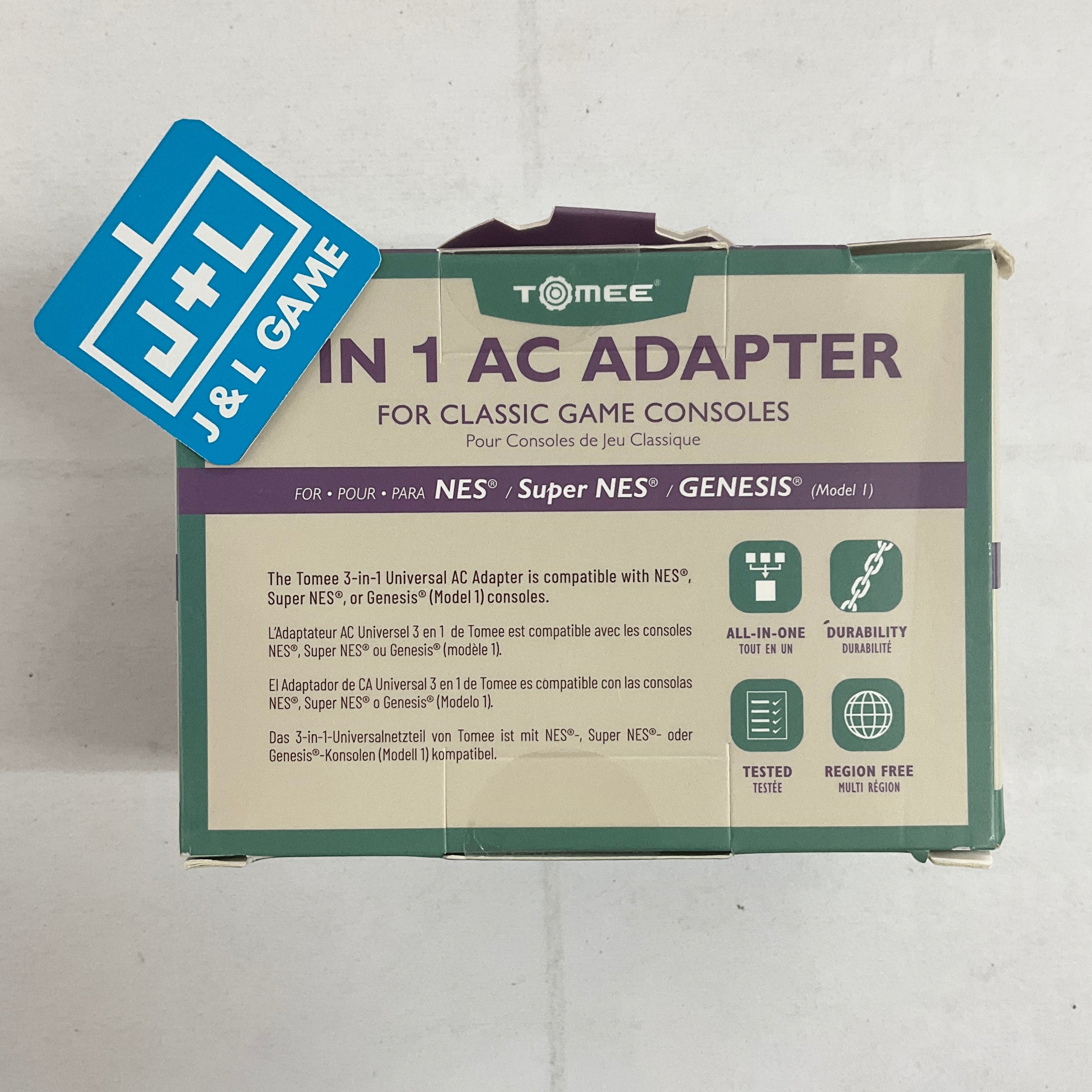 Tomee 3-in-1 AC Adapter for NES/SNES/Sega Genesis (Model 1) Accessories Tomee   