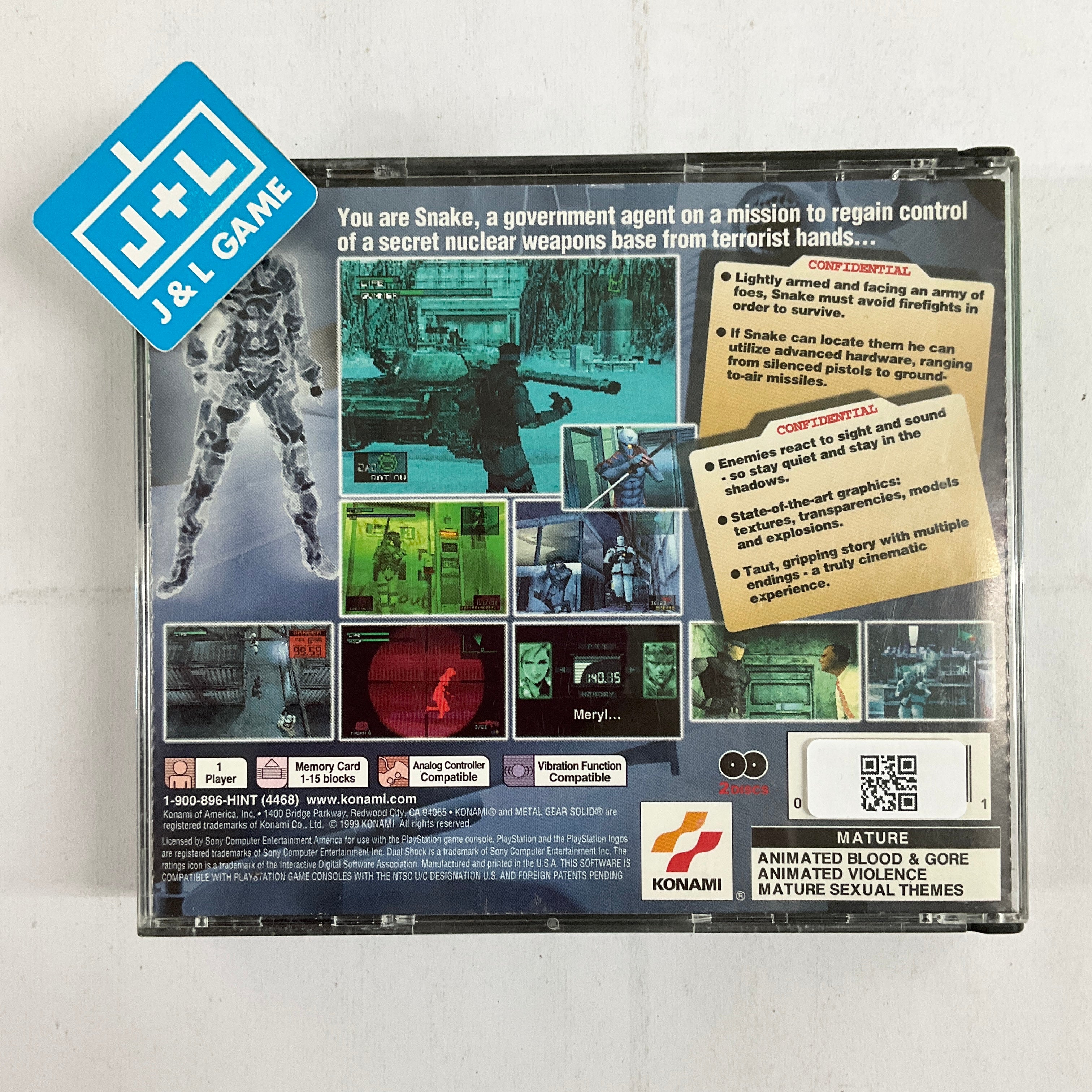 Metal Gear Solid (Greatest Hits) - (PS1) PlayStation 1 [Pre-Owned] Video Games Konami   