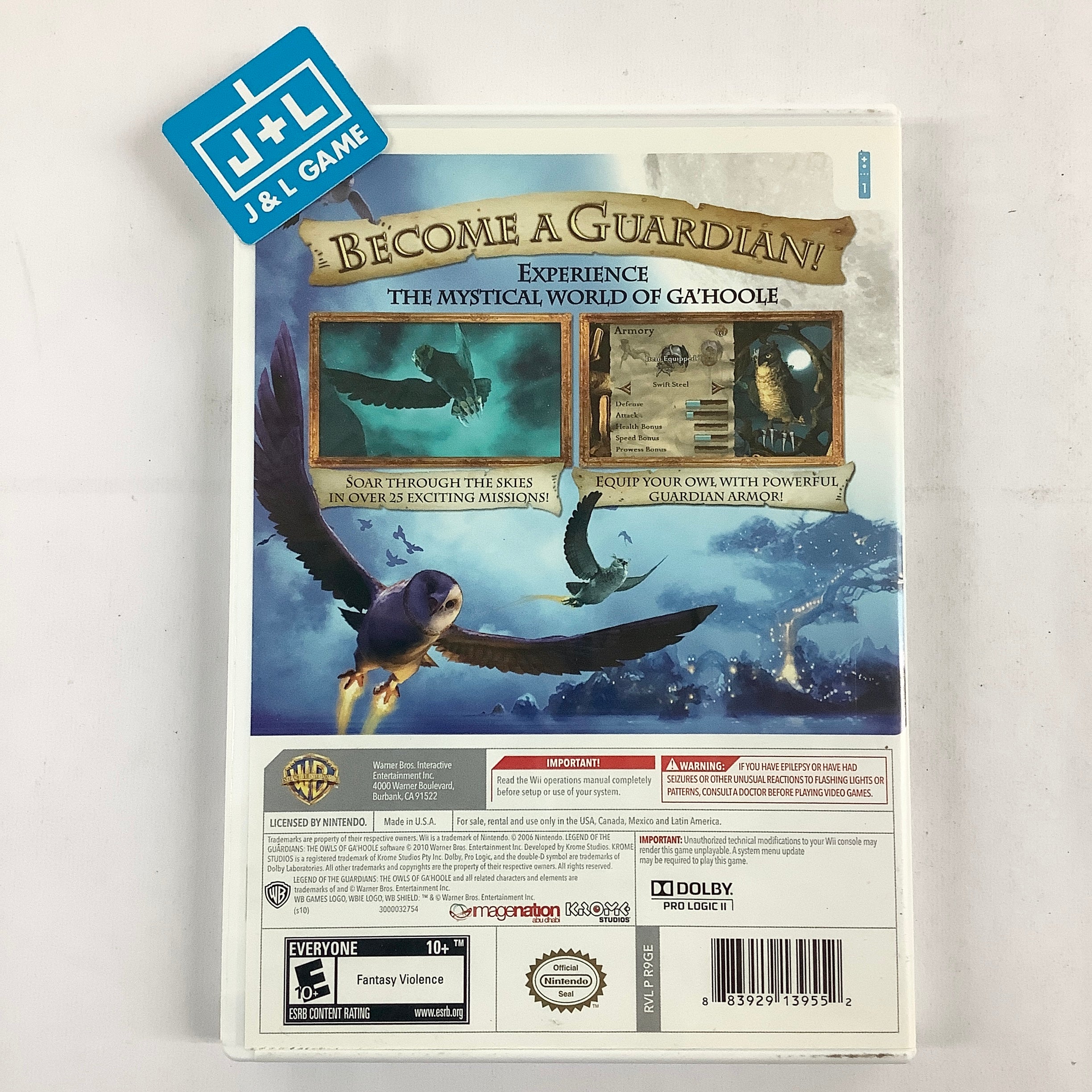 Legend of the Guardians: The Owls of Ga'Hoole - Nintendo Wii [Pre-Owned] Video Games Warner Bros. Interactive Entertainment   