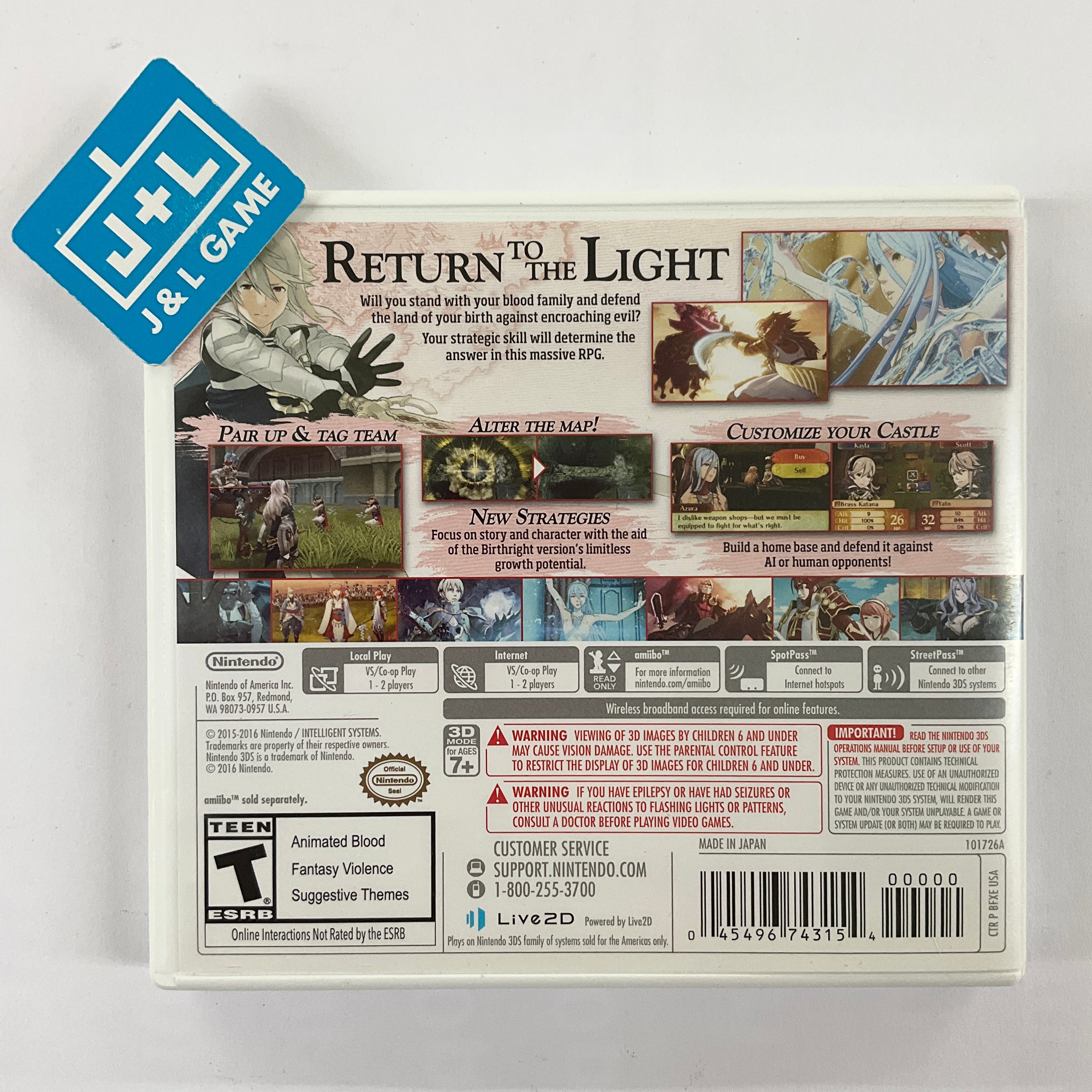 Fire Emblem Fates: Birthright - Nintendo 3DS [Pre-Owned] | J&L Game