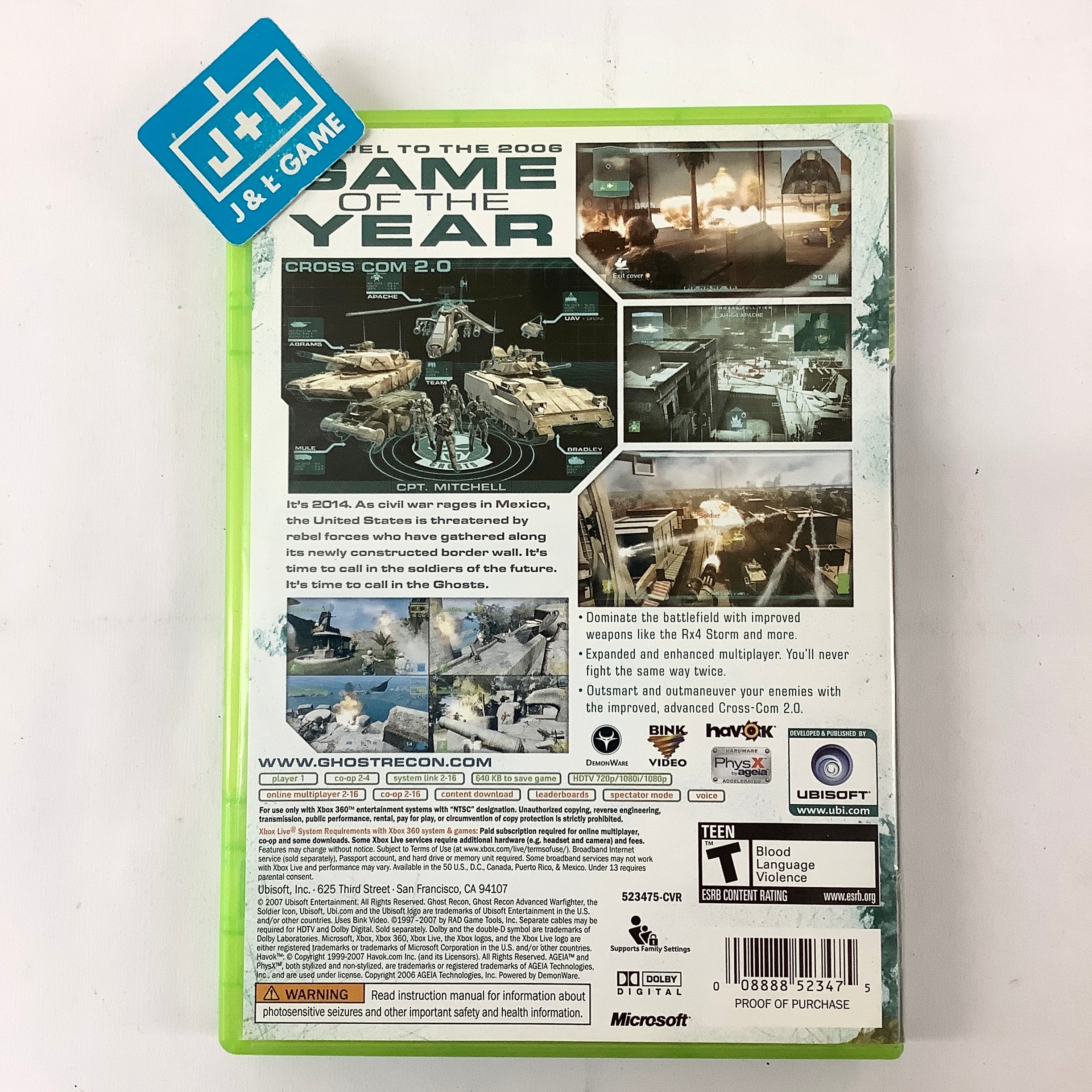Tom Clancy's Ghost Recon Advanced Warfighter 2 - Xbox 360 [Pre-Owned] Video Games Ubisoft   