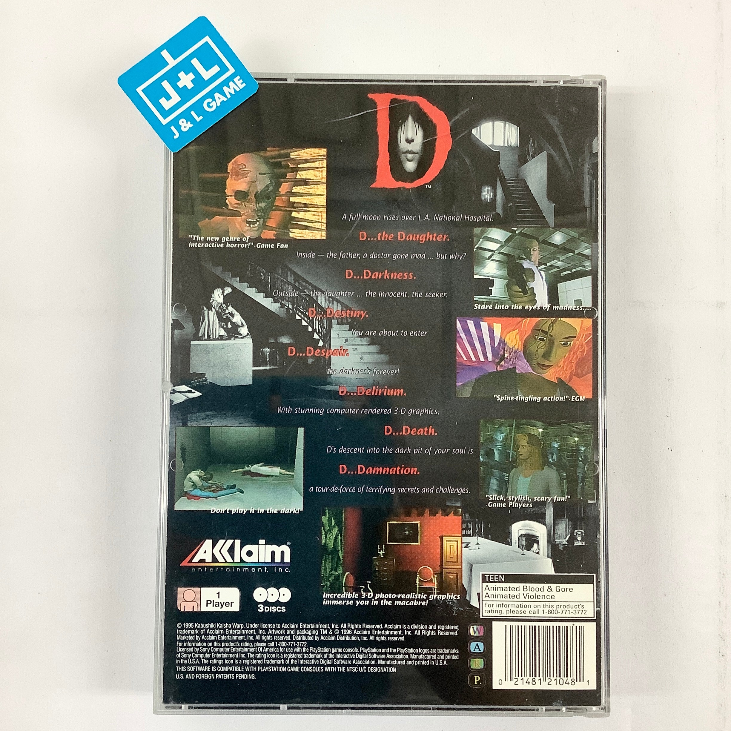 D (Long Box) - (PS1) PlayStation 1 [Pre-Owned] Video Games Acclaim   