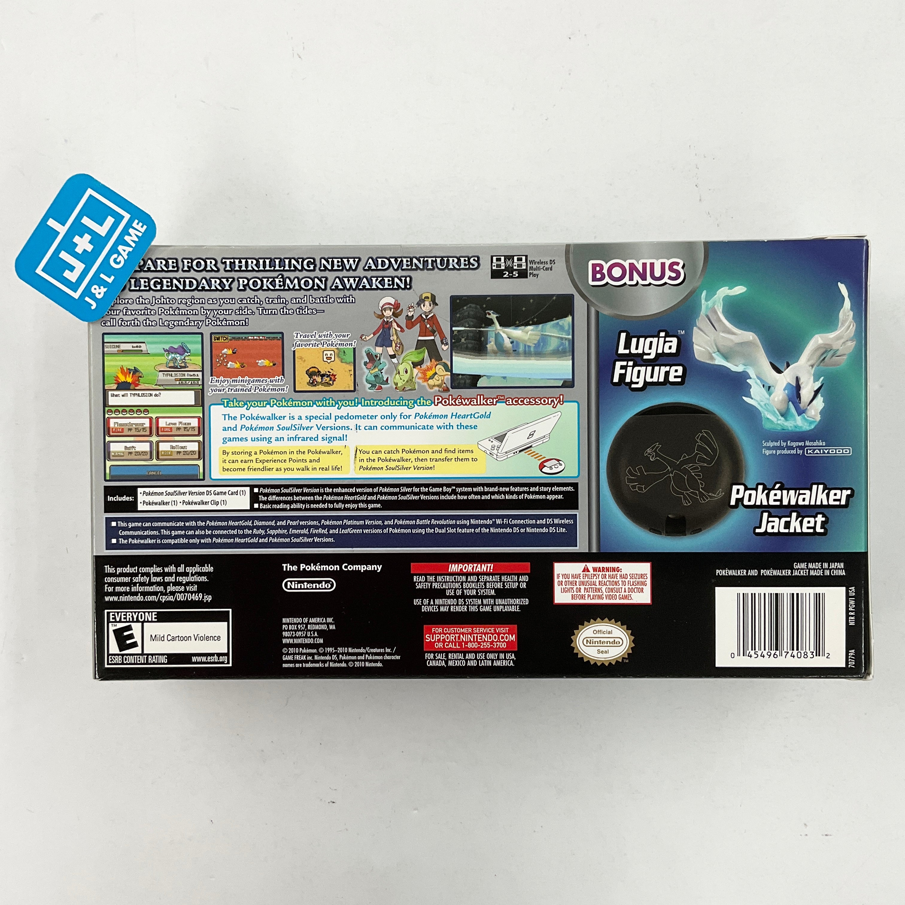 Pokemon SoulSilver Version (w/Bonus Figure & Pokewalker Jacket) (#1) - (NDS) Nintendo DS Video Games Nintendo   