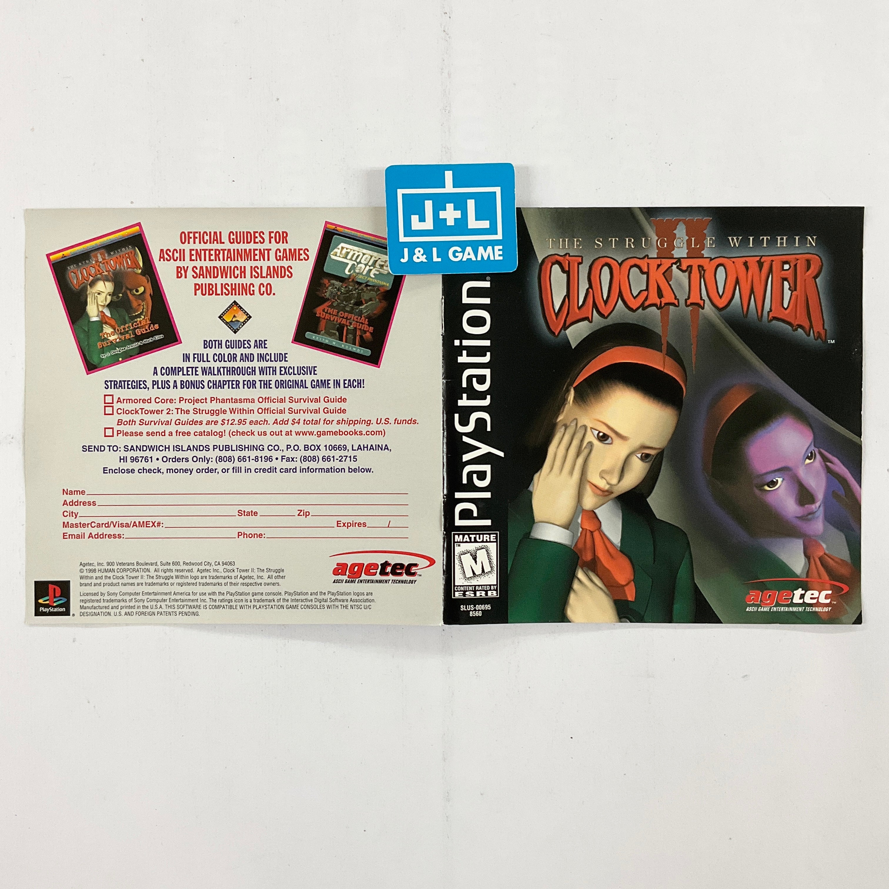 Clock Tower II: The Struggle Within - (PS1) PlayStation 1 [Pre-Owned] Video Games Agetec   