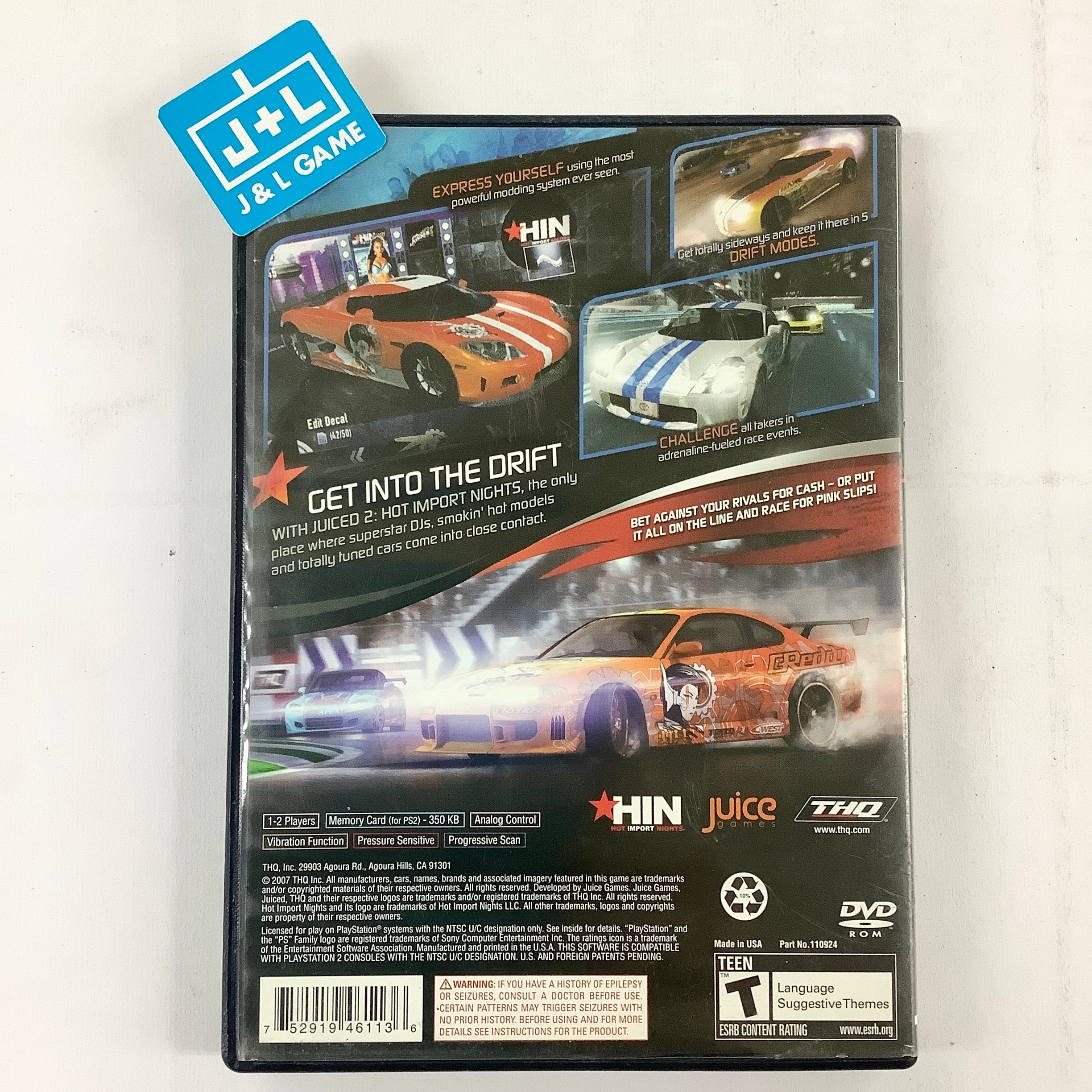 Juiced 2: Hot Import Nights - (PS2) PlayStation 2 [Pre-Owned] Video Games THQ   