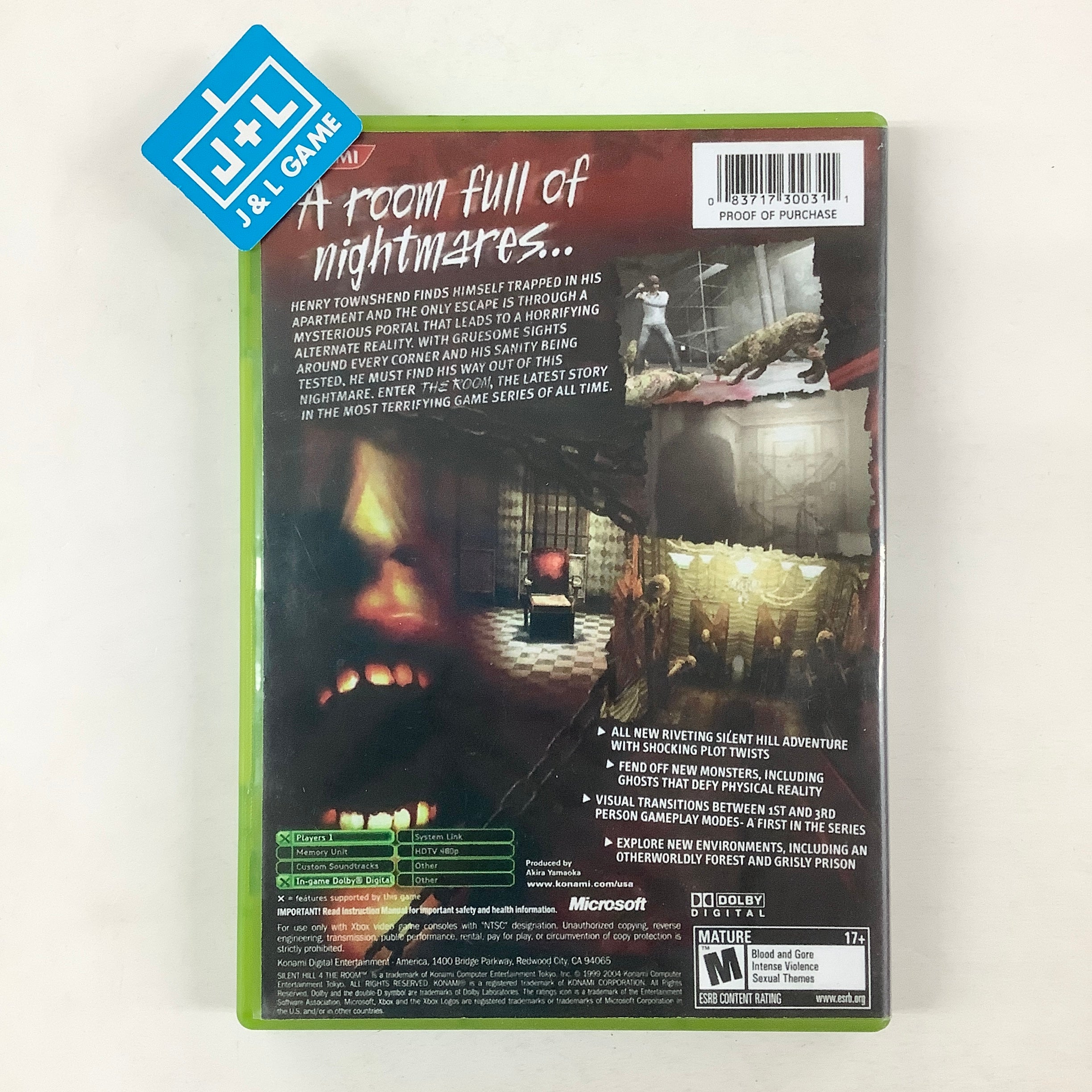 Silent Hill 4: The Room - (XB) Xbox [Pre-Owned] Video Games Konami   