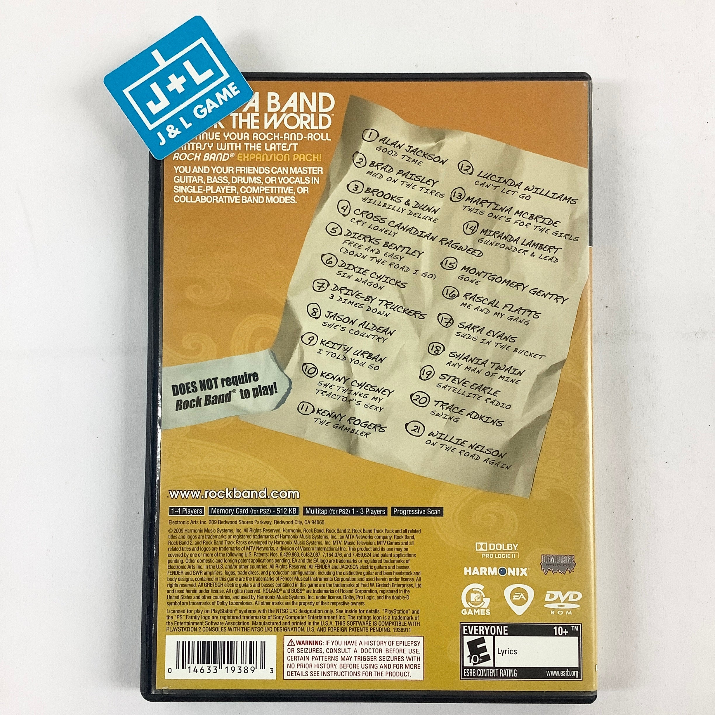 Rock Band Country Track Pack - (PS2) PlayStation 2 [Pre-Owned] Video Games MTV Games   