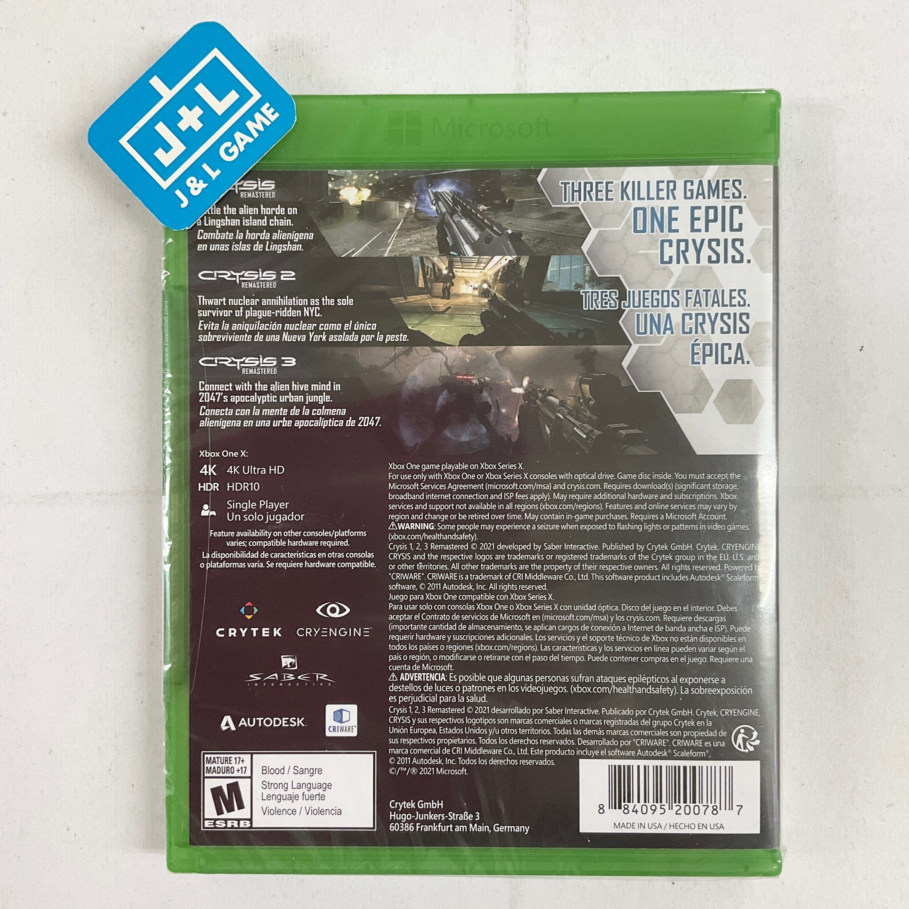 Crysis Remastered Trilogy - (XB1) Xbox One Video Games Crytek (CRYTK)   