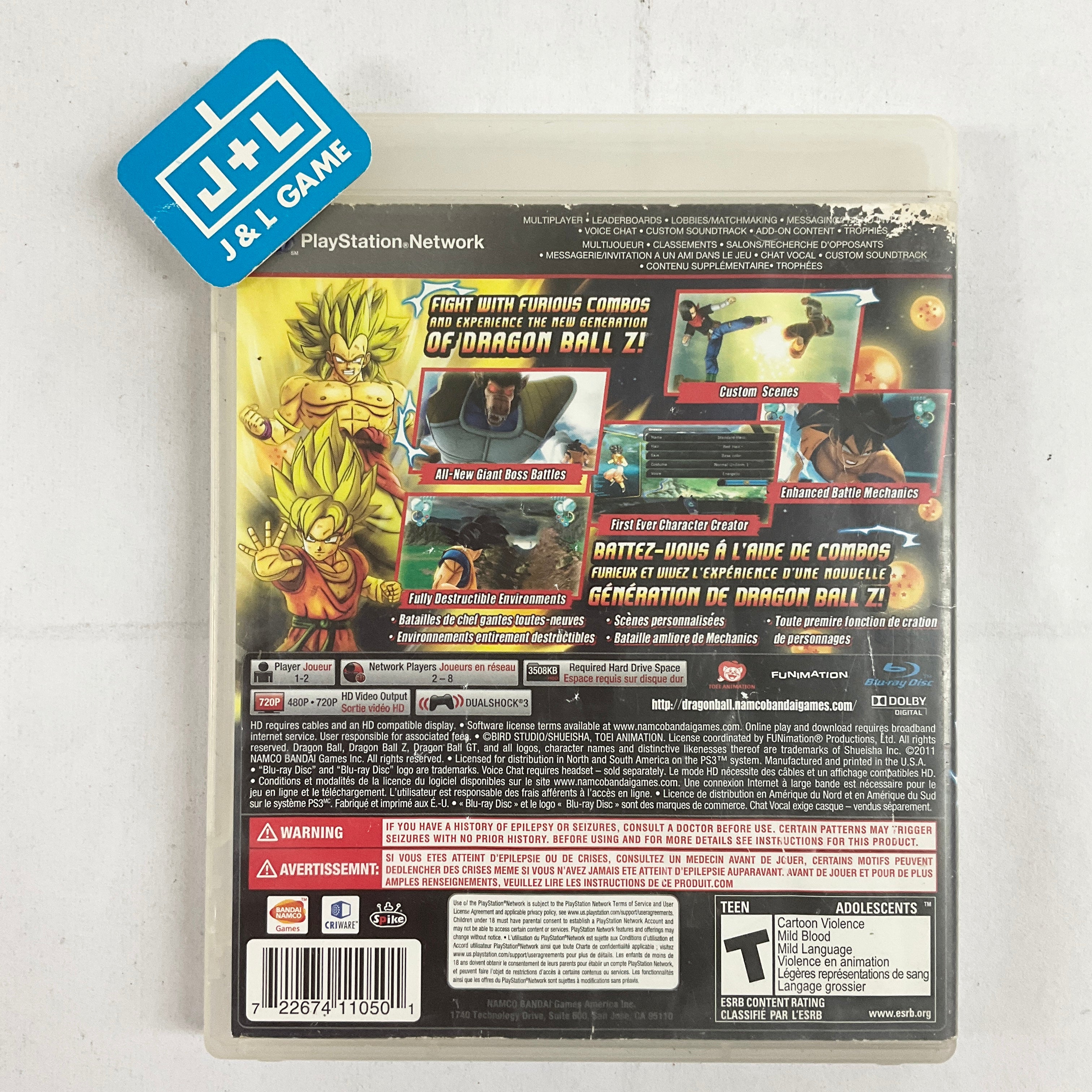 Dragon Ball Z: Ultimate Tenkaichi - (PS3) PlayStation 3 [Pre-Owned] Video Games Namco Bandai Games   