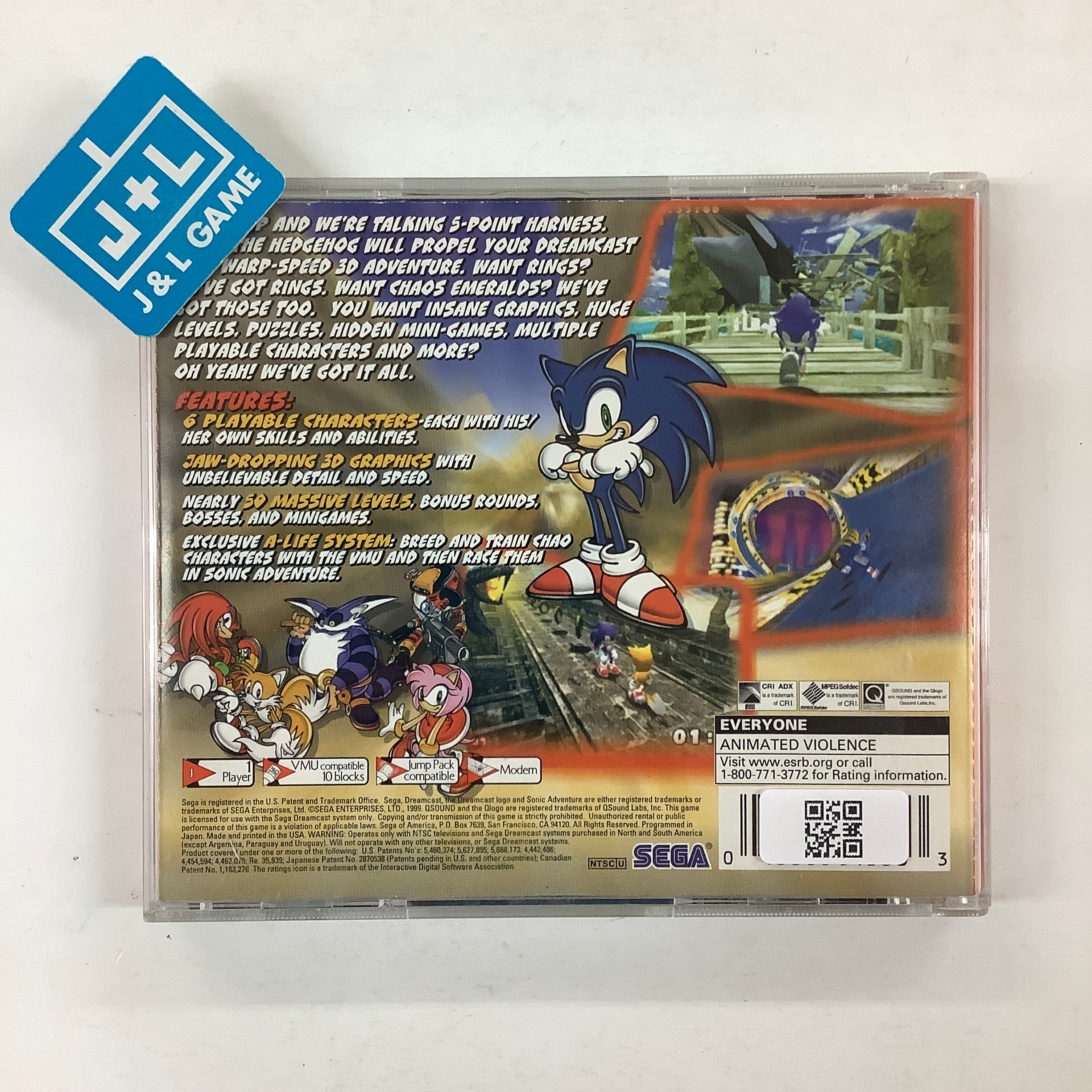 Sonic Adventure (Sega All Stars) - (DC) SEGA Dreamcast  [Pre-Owned] Video Games Sega   