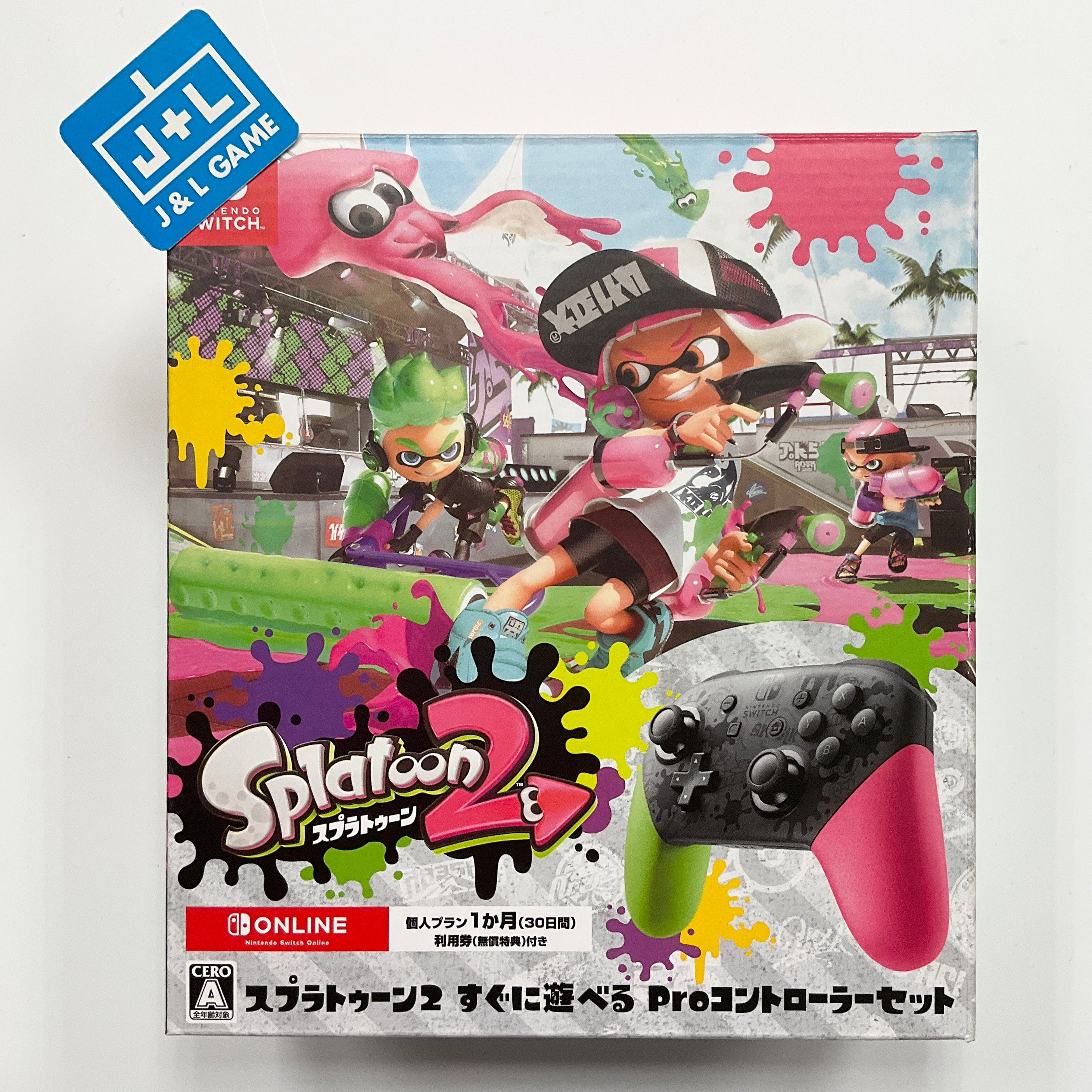 Splatoon 2 Game & Pro Controller Bundle  - (NSW) Nintendo Switch (Japanese Import) Accessories Nintendo   