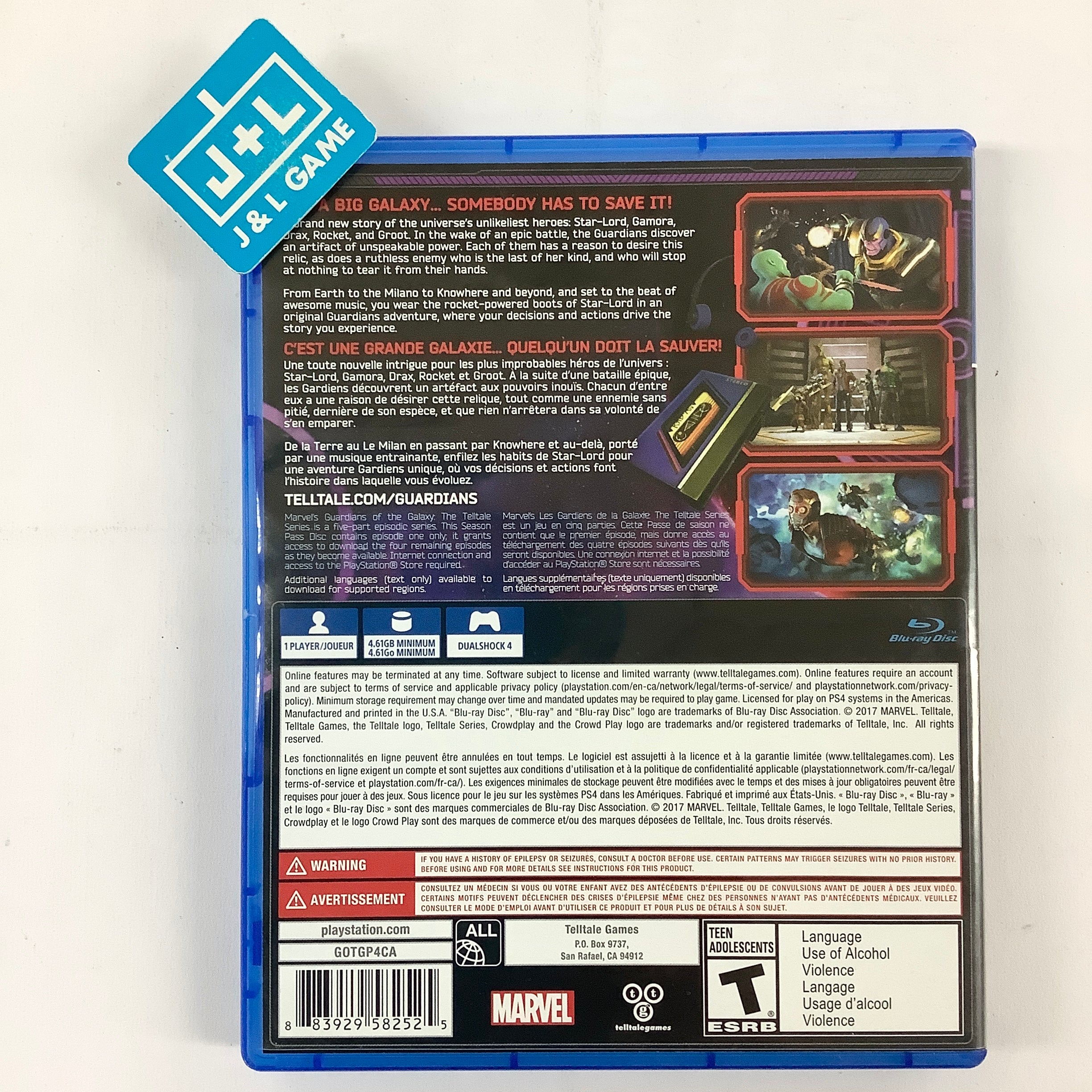 Marvel's Guardians of the Galaxy: The Telltale Series - (PS4) PlayStation 4 [Pre-Owned] Video Games Telltale Games   