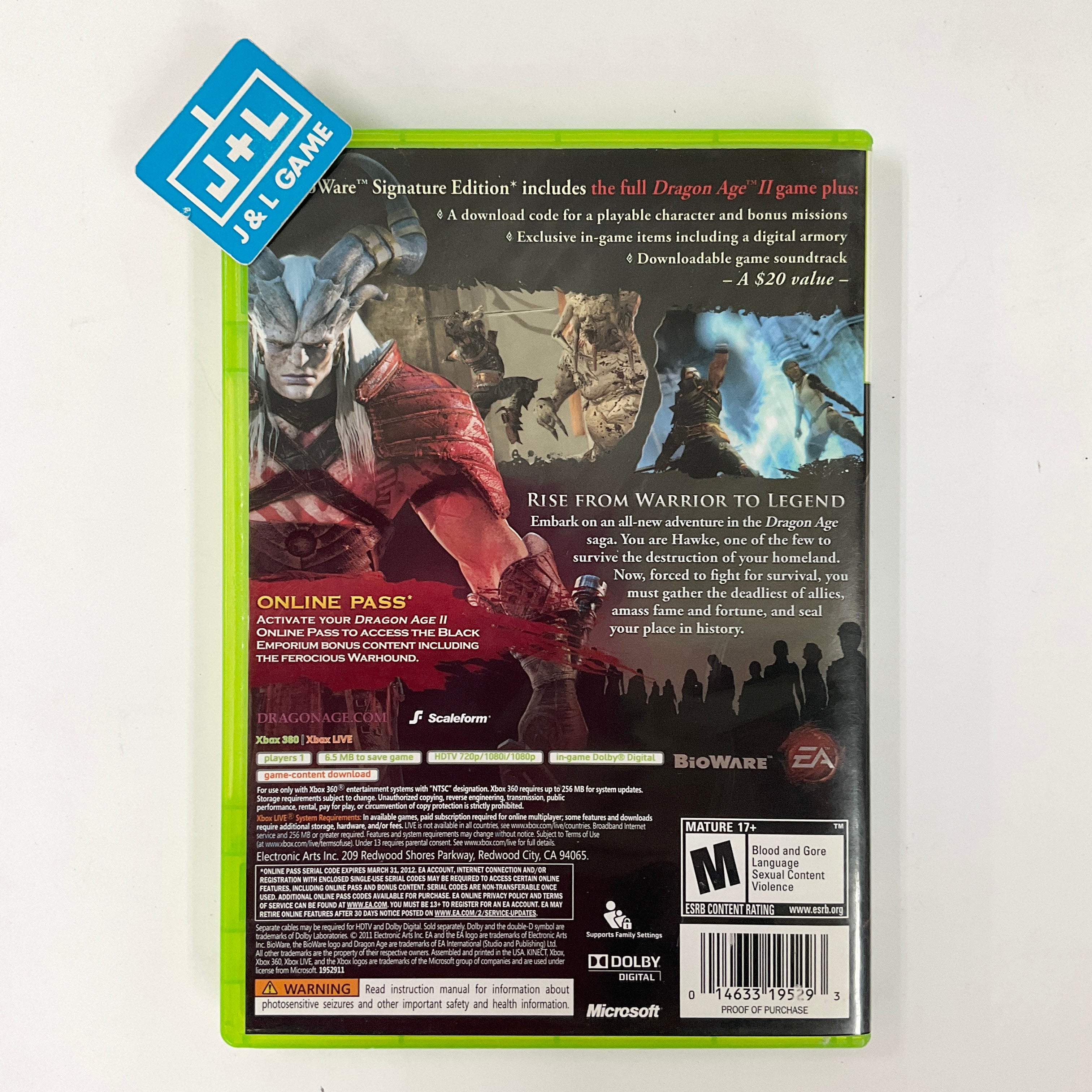 Dragon Age II (Bioware Signature Edition) - Xbox 360 [Pre-Owned] Video Games Electronic Arts   