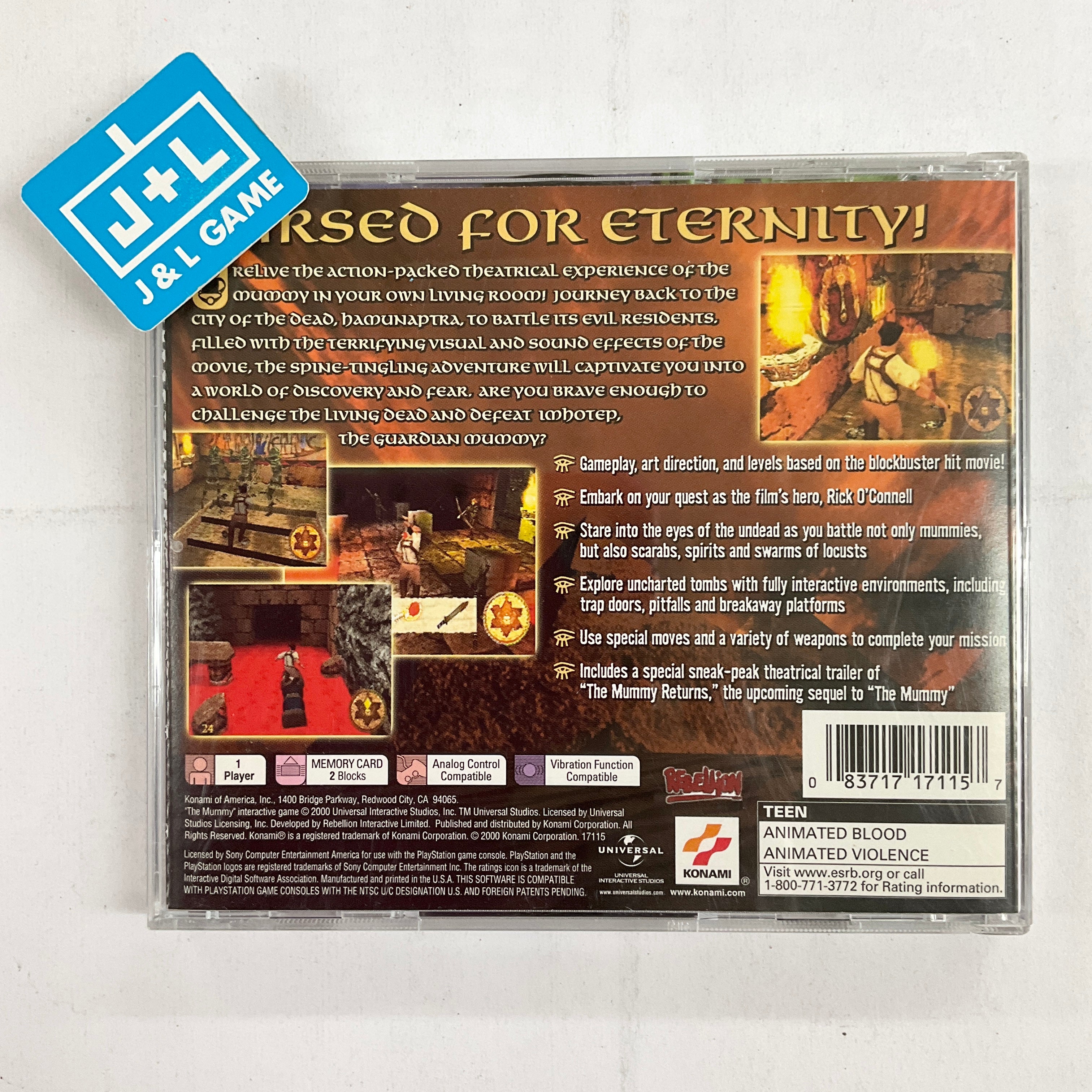 The Mummy - (PS1) PlayStation 1 [Pre-Owned] Video Games Konami   